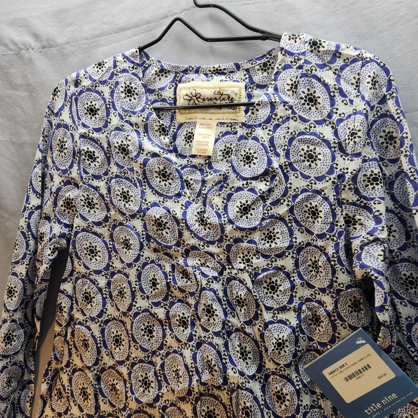 Designer Title Nine Cotton Gypsy Tunic Size Large NWT Size L / US 10 / IT 46 - 2 Thumbnail