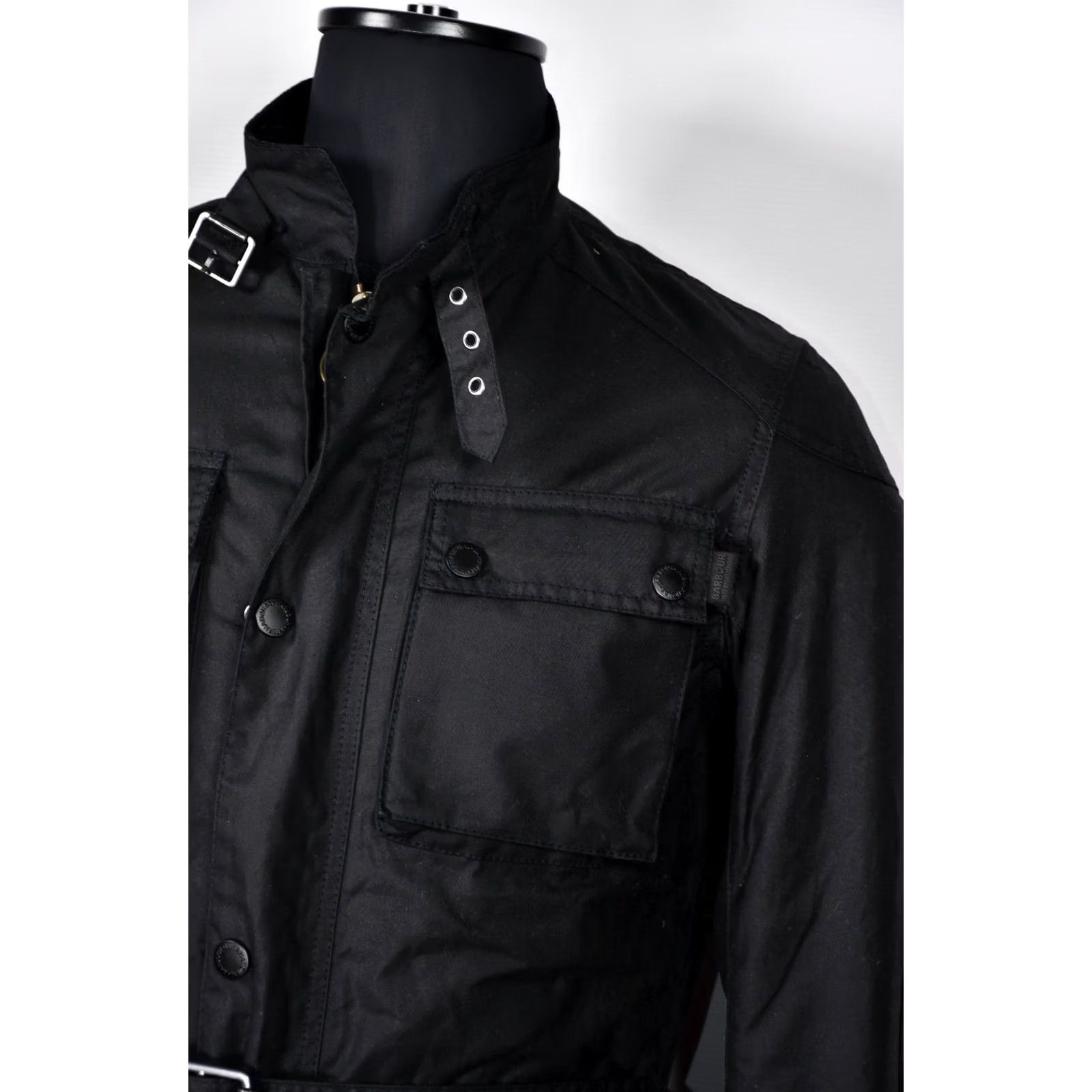 Barbour Barbour International Blackwell Wax Jacket Mens S Black Waterproof Cotton Coat Size US S / EU 44-46 / 1 - 5 Thumbnail