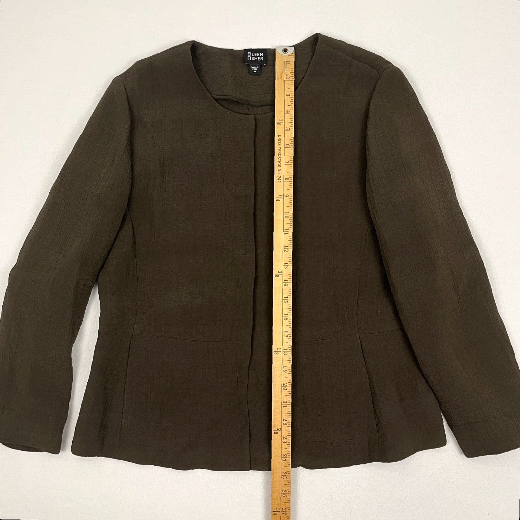 Eileen Fisher Eileen Fisher Cardigan Jacket Womens M Brown Silk Blend Sponge Pockets Blazer Size M / US 6-8 / IT 42-44 - 5 Thumbnail