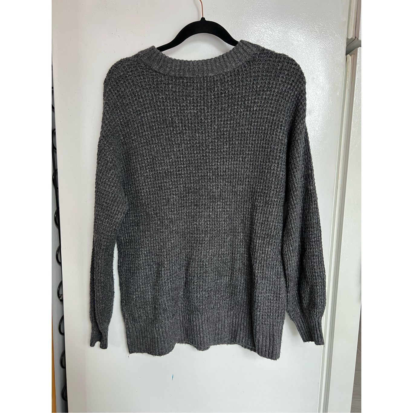 American Eagle Outfitters American Eagle Grey Waffle Sweater Woman’s Size Small Size S / US 4 / IT 40 - 6 Thumbnail