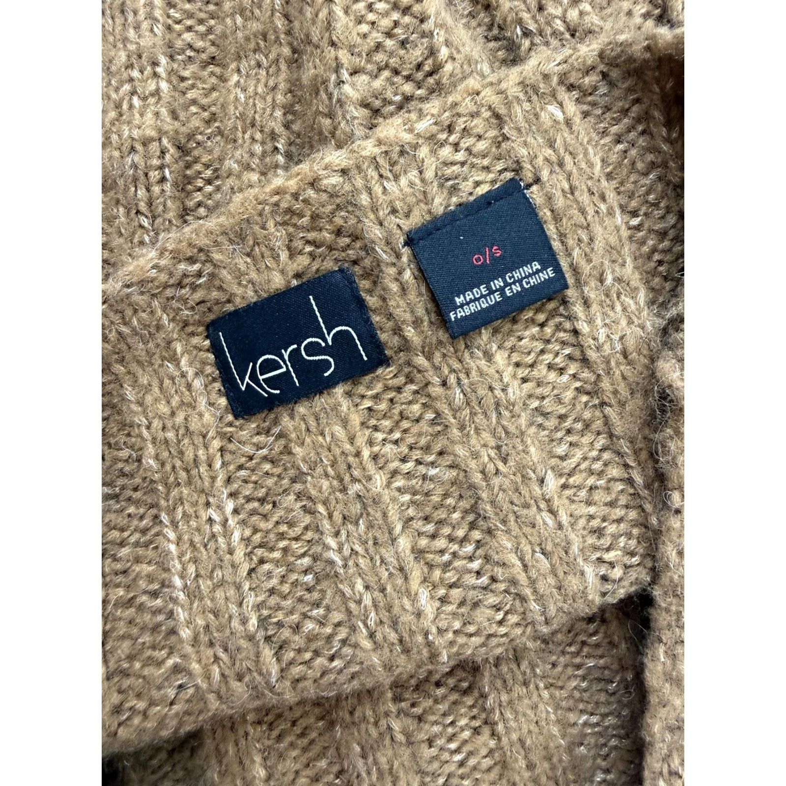 Vintage Kersh Scarf Womens One Size Brown Alpaca Blend Knit Cowl Neck Warmer Ribbed Size ONE SIZE - 4 Thumbnail