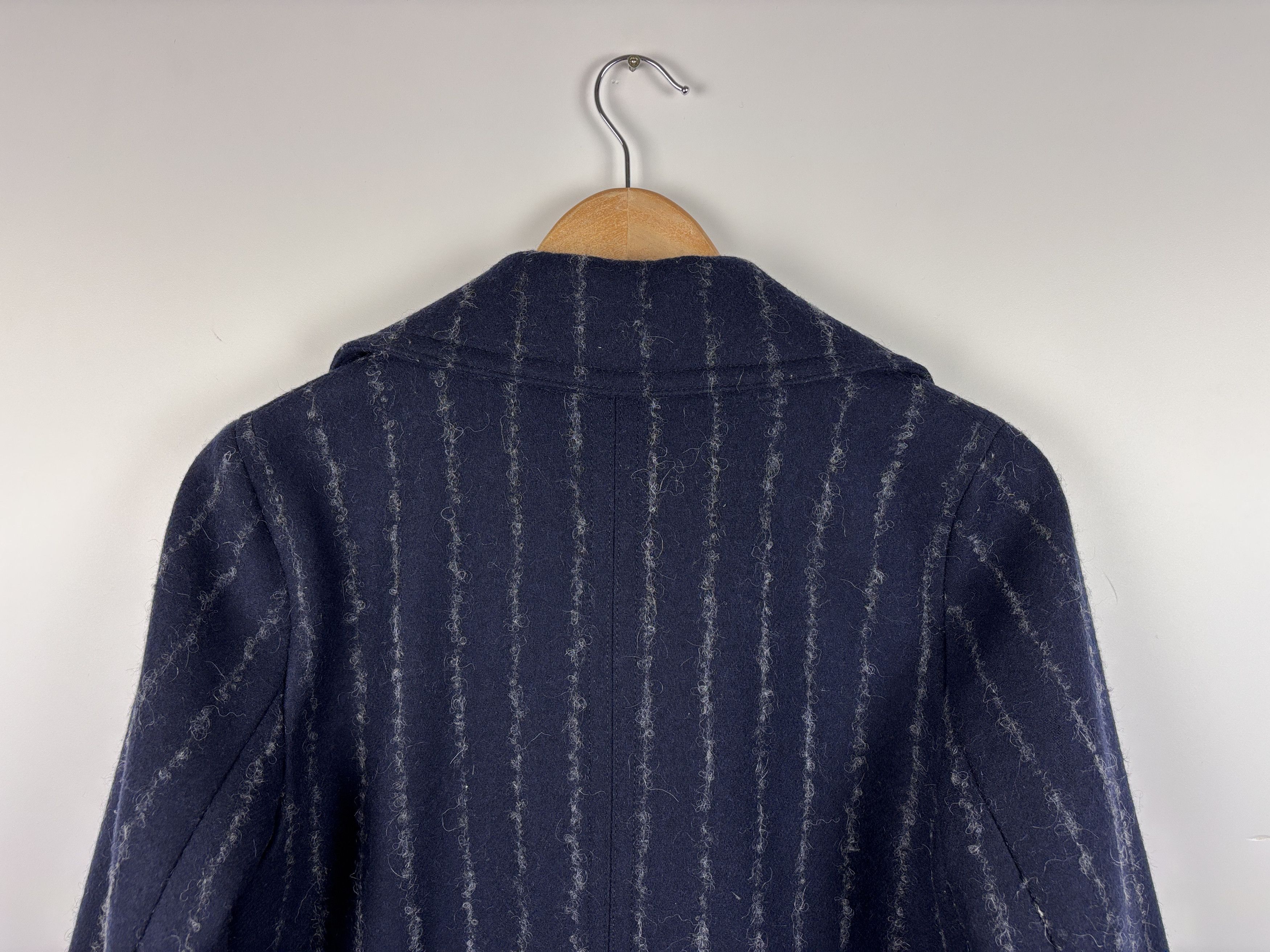 Gerard Darel Paris Double Breasted Wool Coat Navy Blue 38