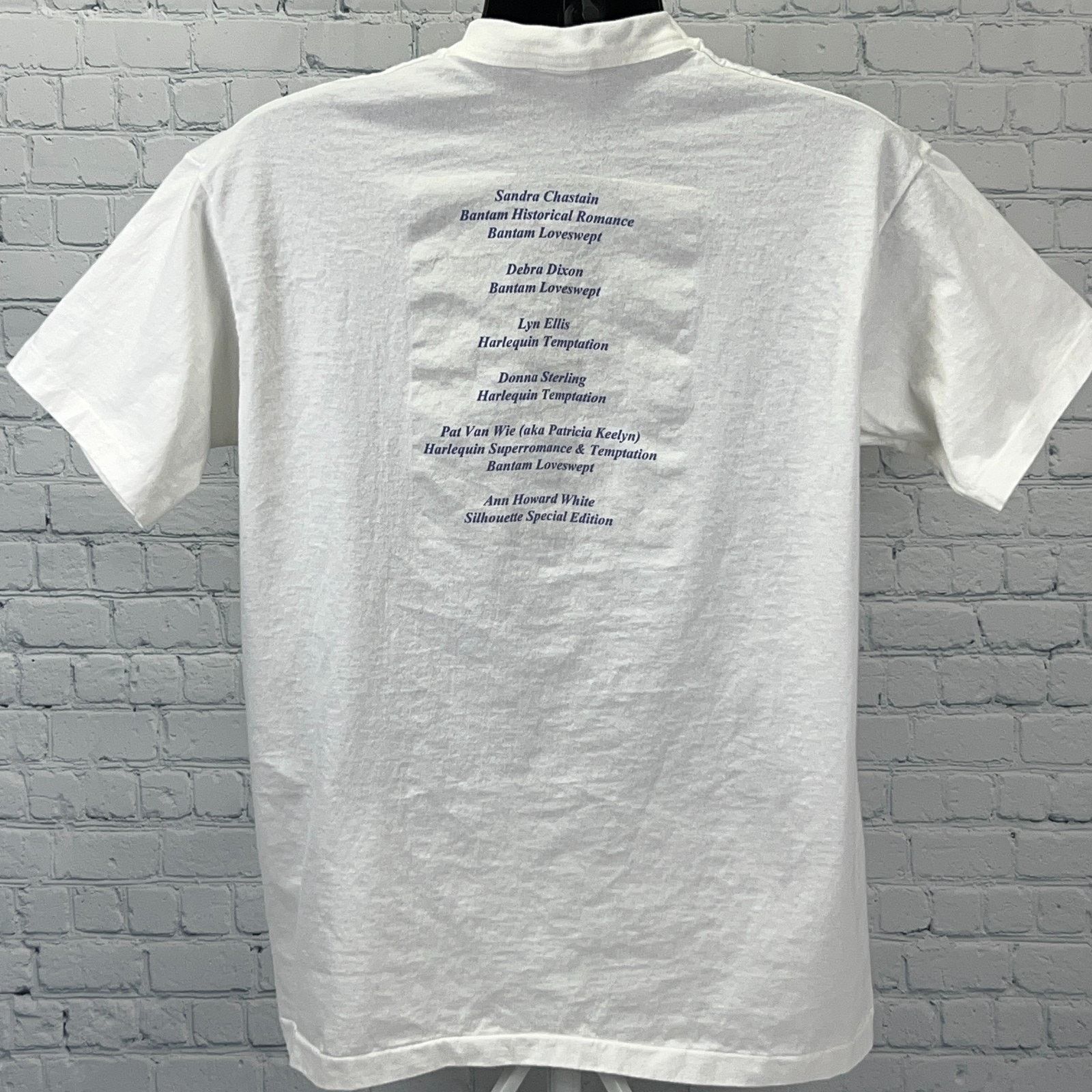 Fruit Of The Loom Vintage 90s Heros and Heroines Books T Shirt Bantam White L Size US L / EU 52-54 / 3 - 3 Thumbnail