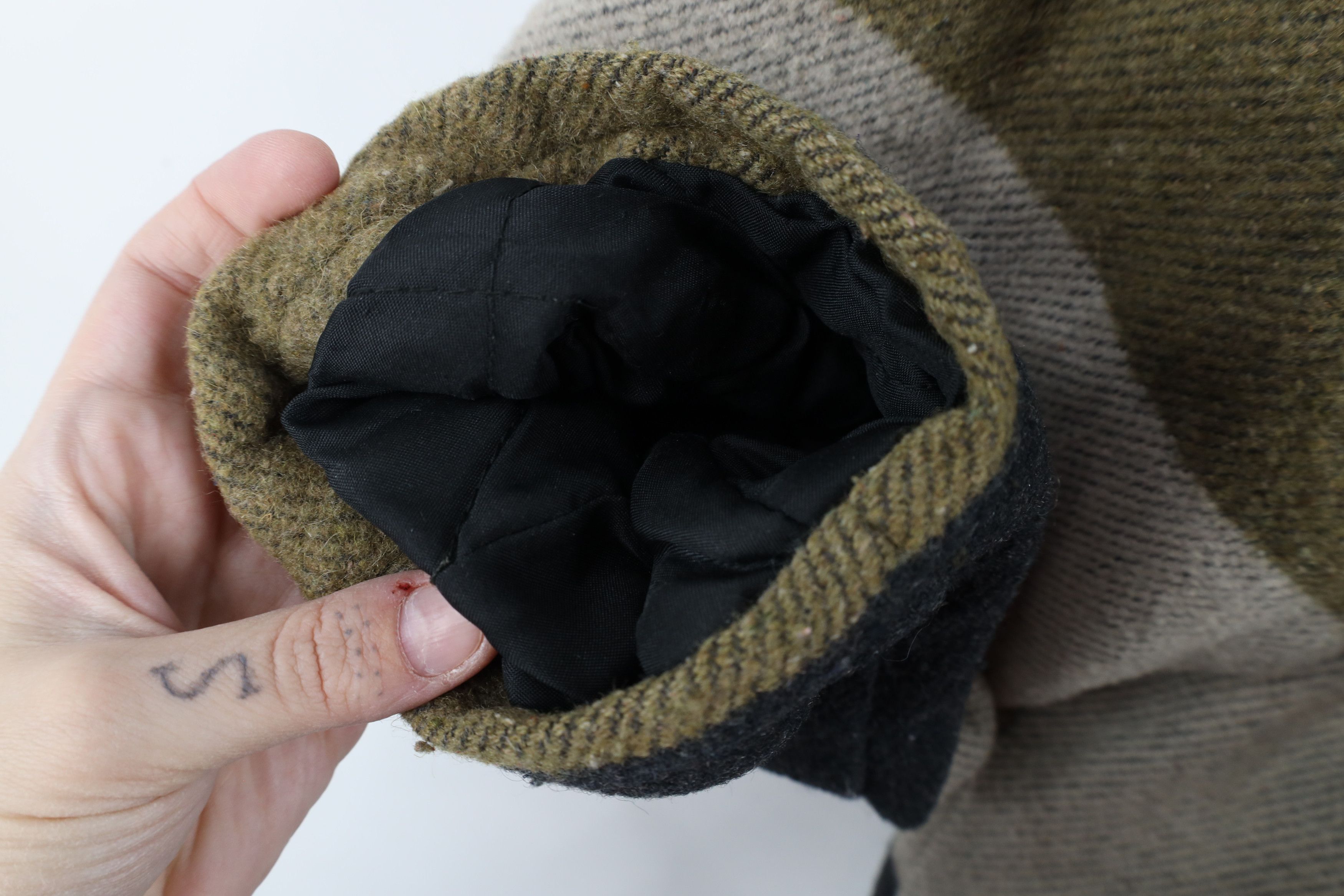 Vintage Vintage 90s Streetwear Wool Tweed Leather Collar Jacket Size US S / EU 44-46 / 1 - 5 Thumbnail