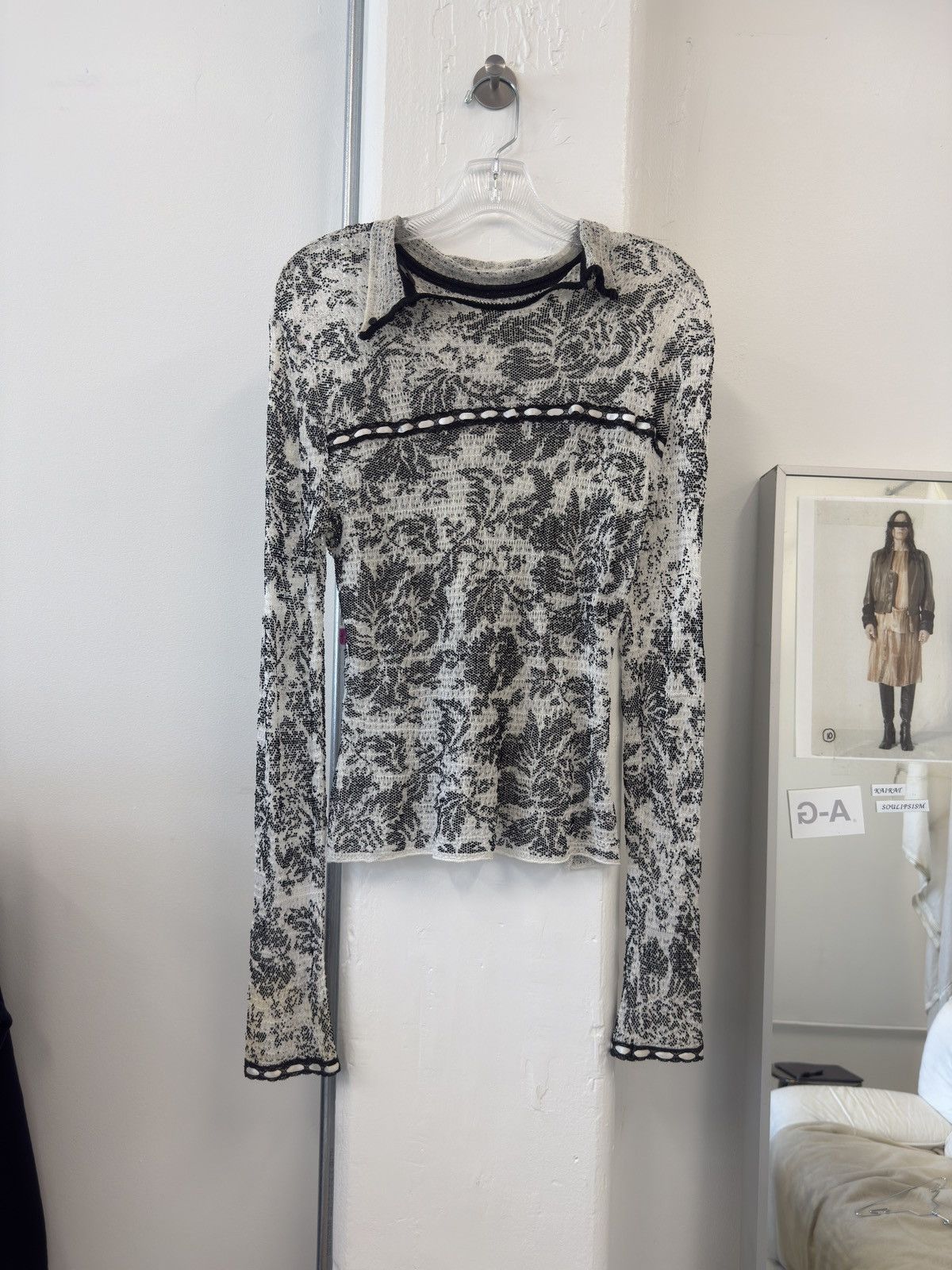 John Galliano John Galliano Paris AW01 Lace Collared Longsleeve Ribbon Top Size M / US 6-8 / IT 42-44 - 1 Thumbnail