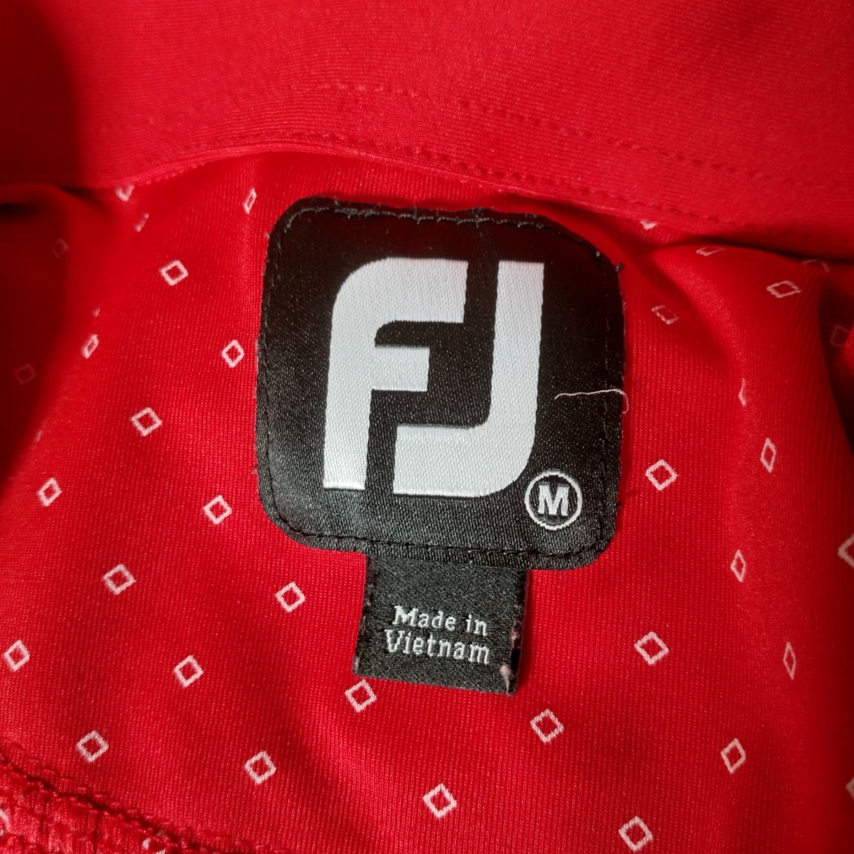 Footjoy FootJoy Polo Shirt Men M Red Golf Club Logo Geometric Short Sleeve Button Collar Regular Fit Size US M / EU 48-50 / 2 - 7 Thumbnail