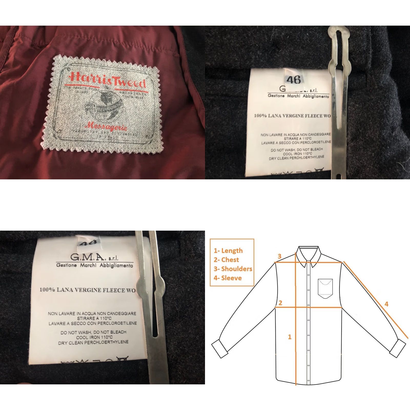 Messagerie Messagerie Jacket Wool Dark Gray Men Size 46 Size US S / EU 44-46 / 1 - 9 Thumbnail