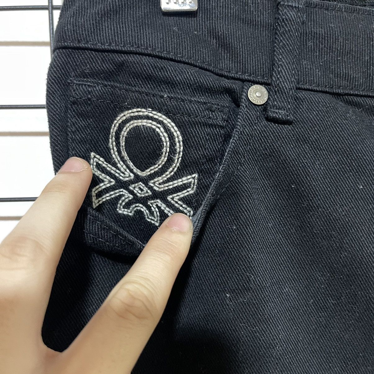 United Colors Of Benetton United Colors of Benetton Wide-Leg Frayed Black Jeans Size US 31 - 4 Thumbnail