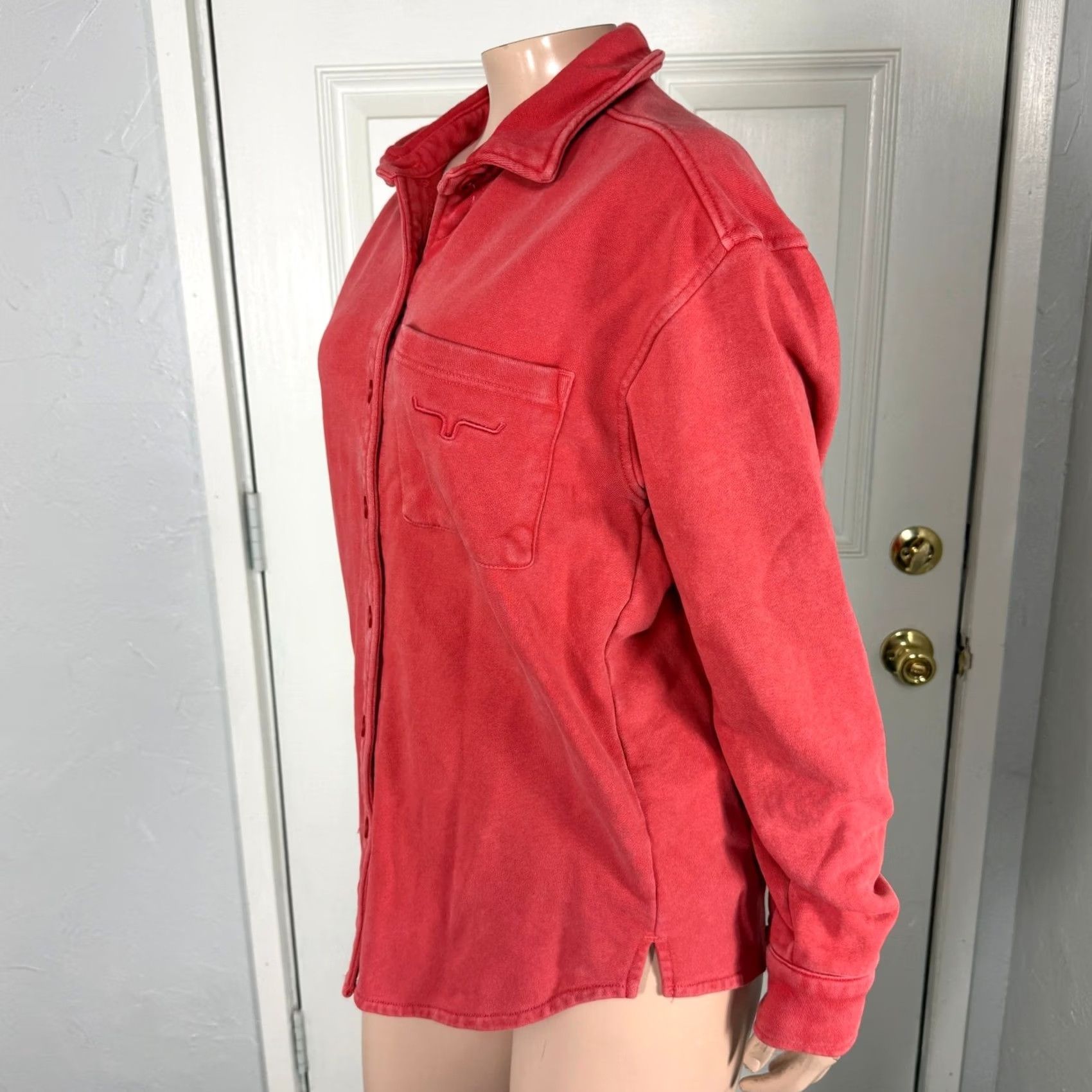 Vintage Kimes Ranch Womens Sweatshirt Button Jacket M Cotton Knit Blue Nylon? Size M / US 6-8 / IT 42-44 - 3 Thumbnail