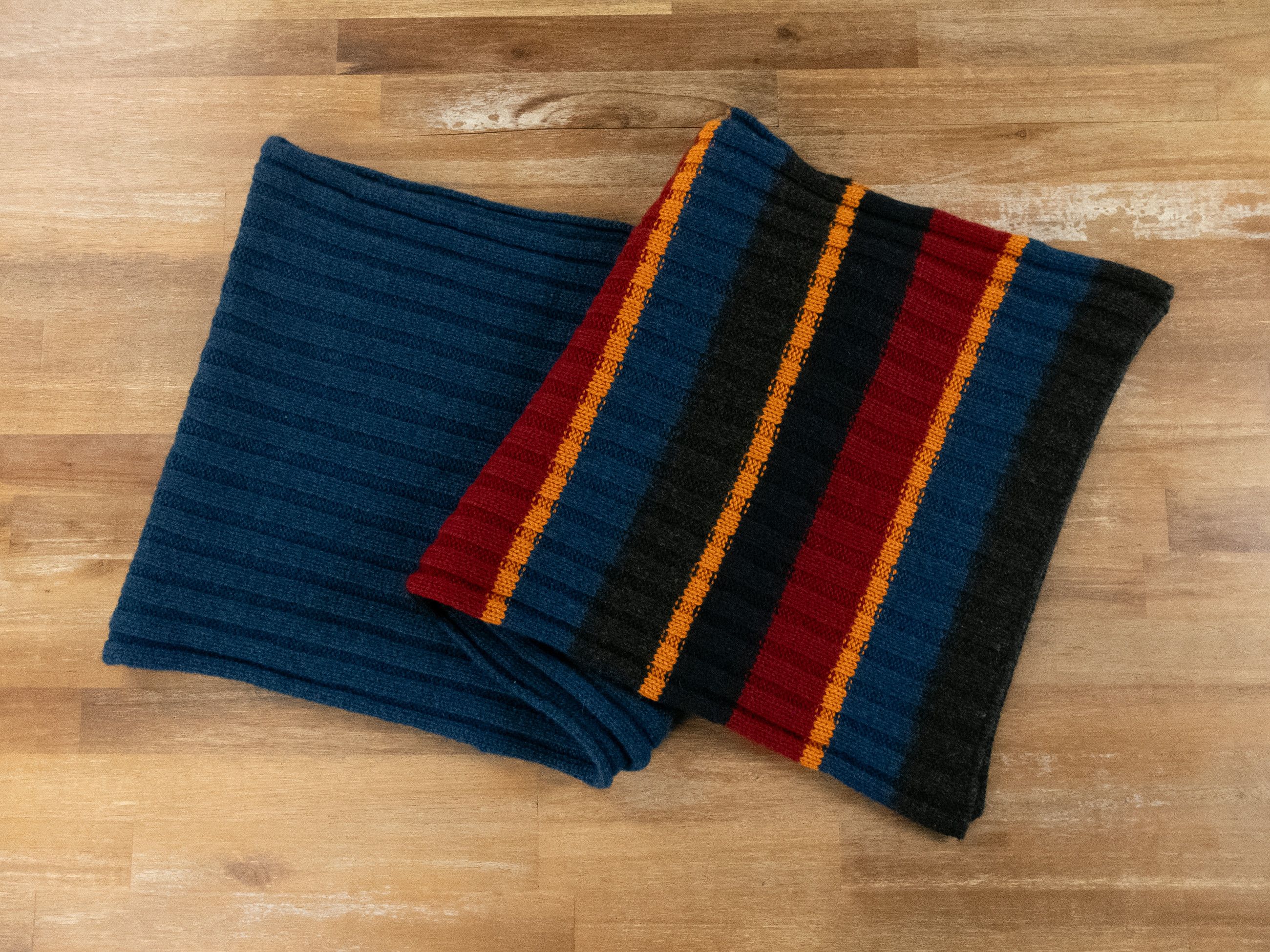 Loro Piana LORO PIANA Deer Valley blue black red knit cashmere scarf Size ONE SIZE - 5 Thumbnail
