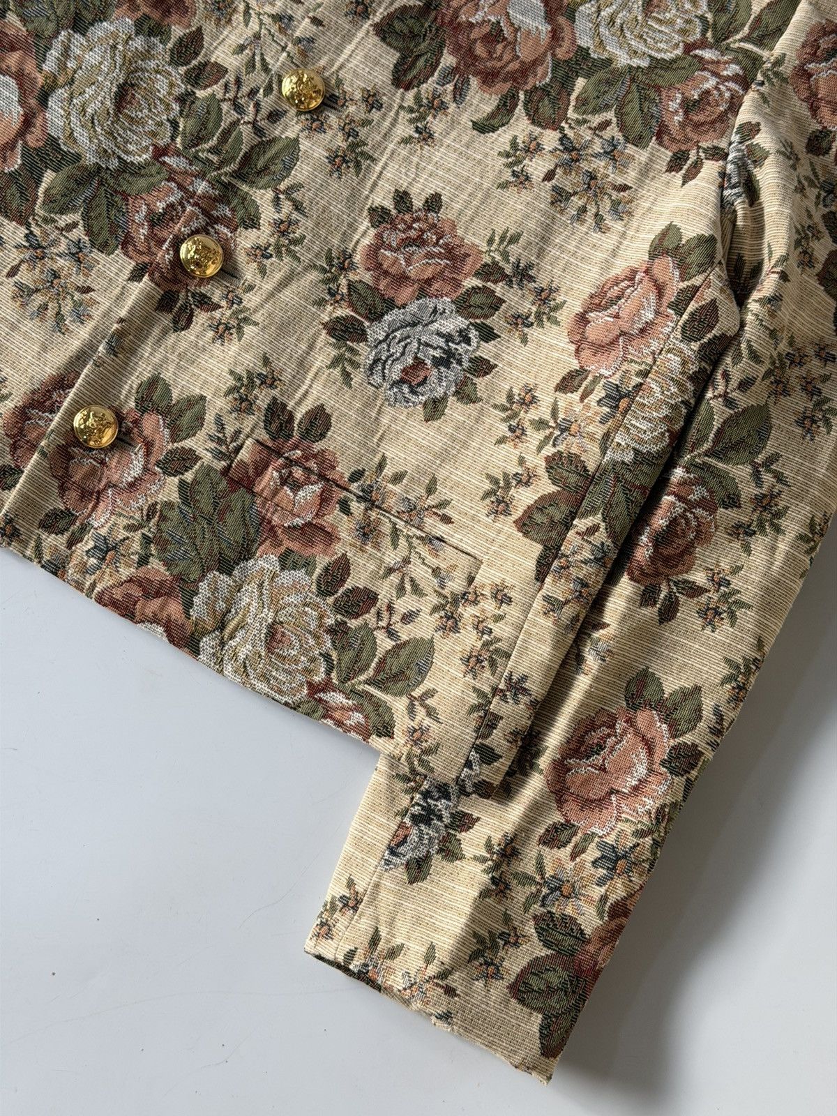 Celine Celine Pre-Spring 2020 Beige Floral Print Evening Jacket Size S / US 4 / IT 40 - 3 Thumbnail