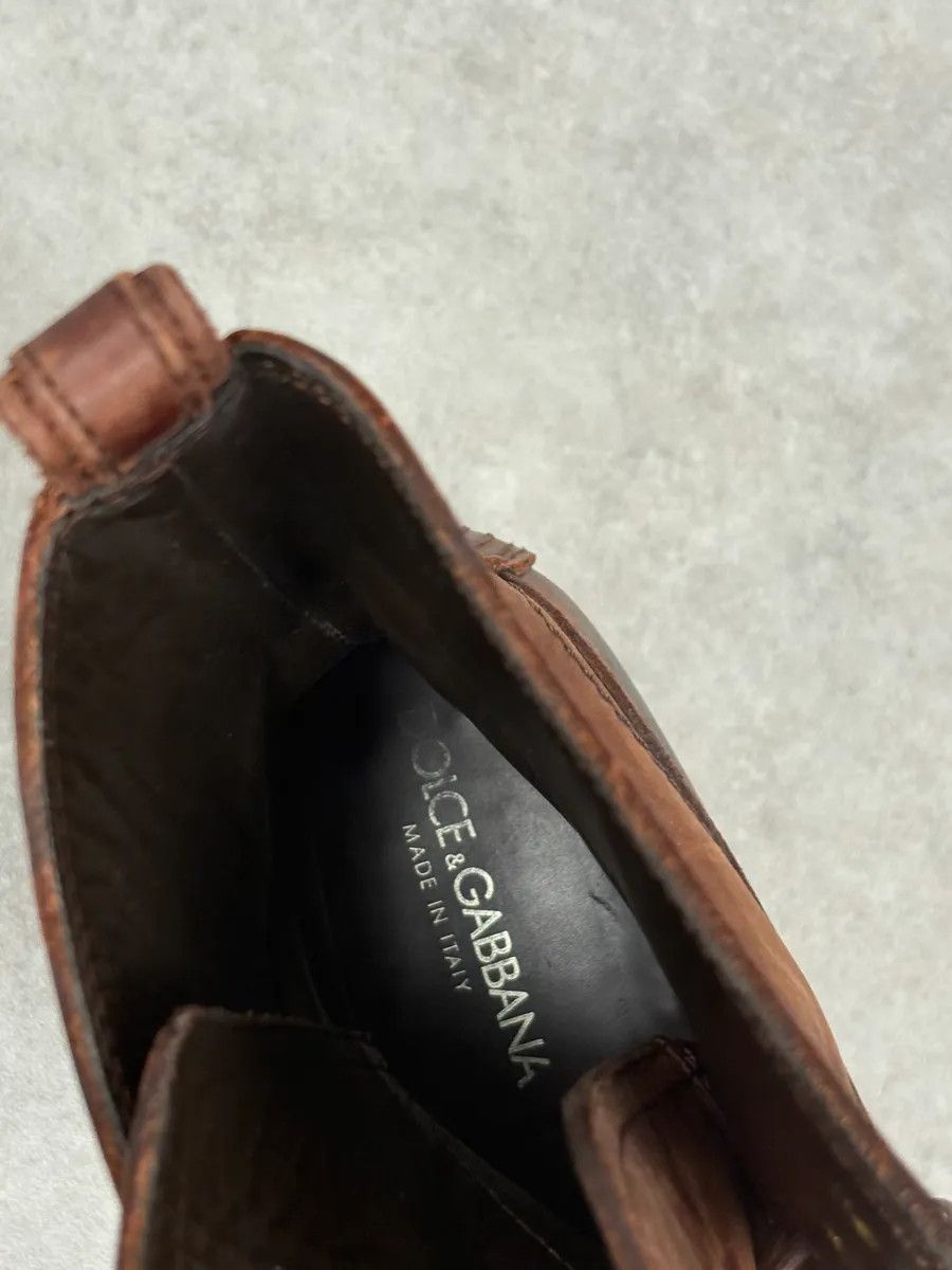 Dolce & Gabbana AW2006 Dolce & Gabbana Brown Eroded Ankle Leather Boots Size US 9 / EU 42 - 6 Thumbnail