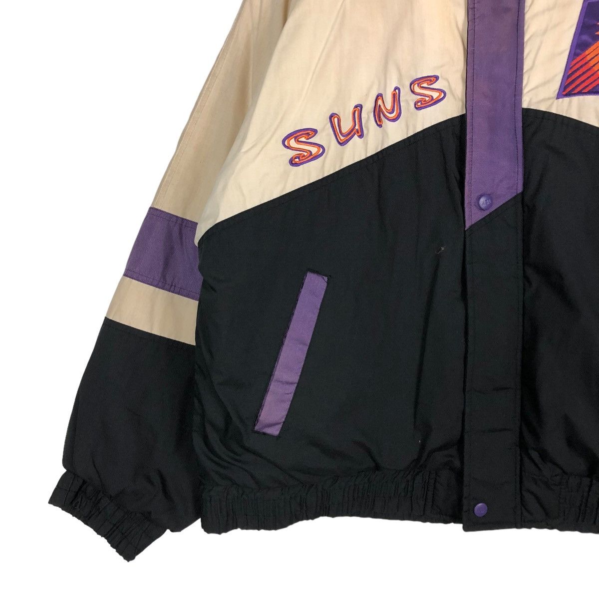 NBA 🔥VINTAGE PHOENIX SUNS STARTER BOMBER JACKET BIG LOGO Size US L / EU 52-54 / 3 - 6 Thumbnail