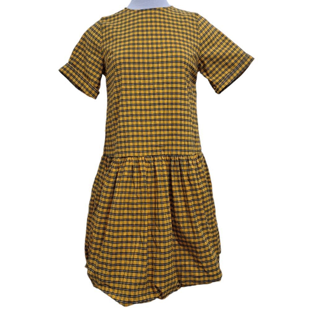 Levi's Levi's Aberdeen Tafetta Plaid Dress Buble Hem Oversized XS Mustard Size XS / US 0-2 / IT 36-38 - 4 Thumbnail
