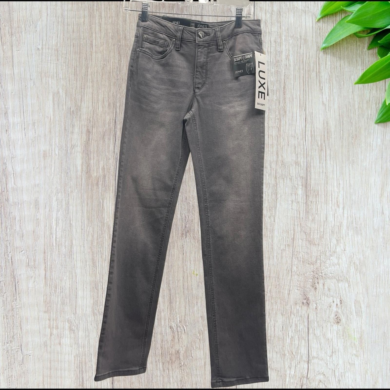 Jones New York Jones NY Luxe Women's Gray Straight Jeans size 2 NWT Size 26" / US 2 / IT 38 - 1 Thumbnail