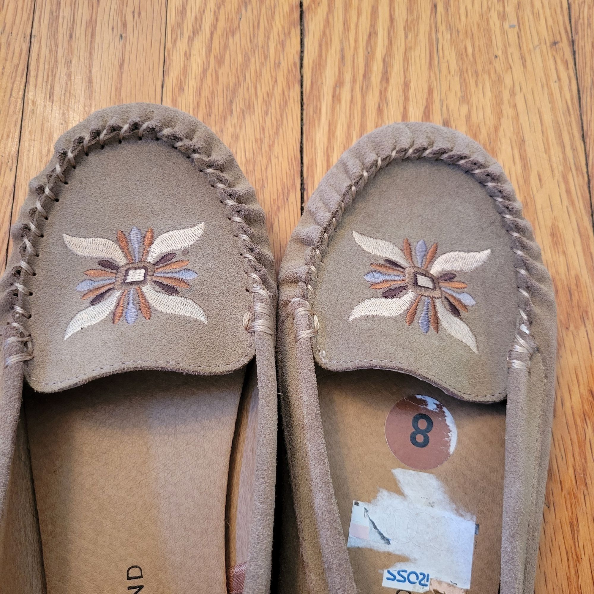 Lucky Brand Lucky Brand Suede Leather Embroidered Tan Moccasins 8M AILEE Size US 8 / IT 38 - 6 Thumbnail