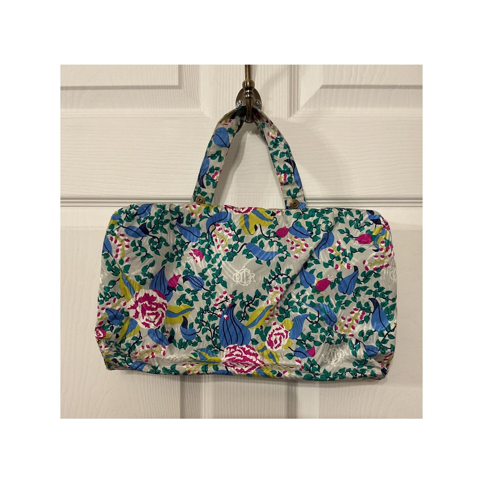 Christian Dior Monsieur Vtg Christian Dior 2 Handle Floral Cosmetic Bag Travel Case Size ONE SIZE - 4 Thumbnail
