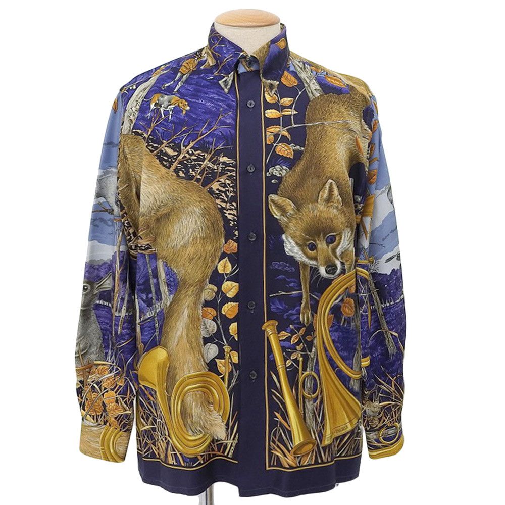 Hermes Hermes CHASSE au BOIS Silk Shirt Others Dress Shirt