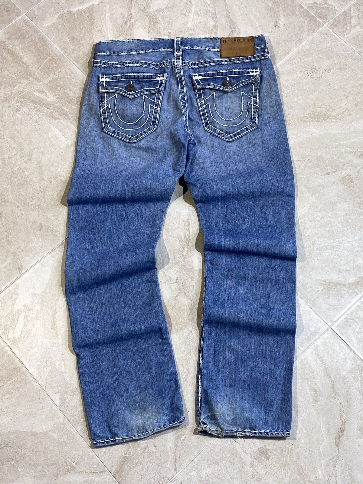 Pre-owned Made In Usa X True Religion Y2k True Religion Ricky Relax Fit Hype Streetwear Jeans In Blue