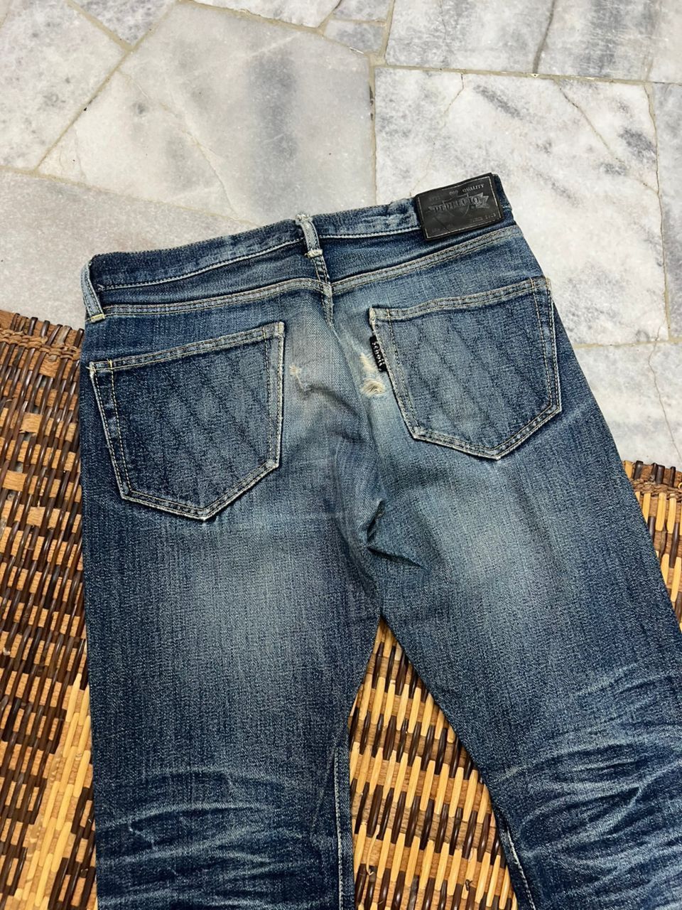 Schott Schott Perfecto Distressed Selvedge Denim Size US 31 - 6 Thumbnail