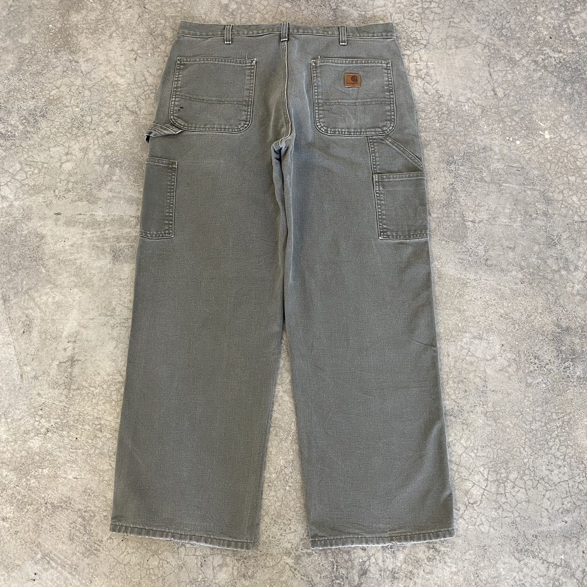 Carhartt × Vintage Vintage Carhartt Faded Moss Green Carpenter Work Pants Size US 36 / EU 52 - 17 Thumbnail