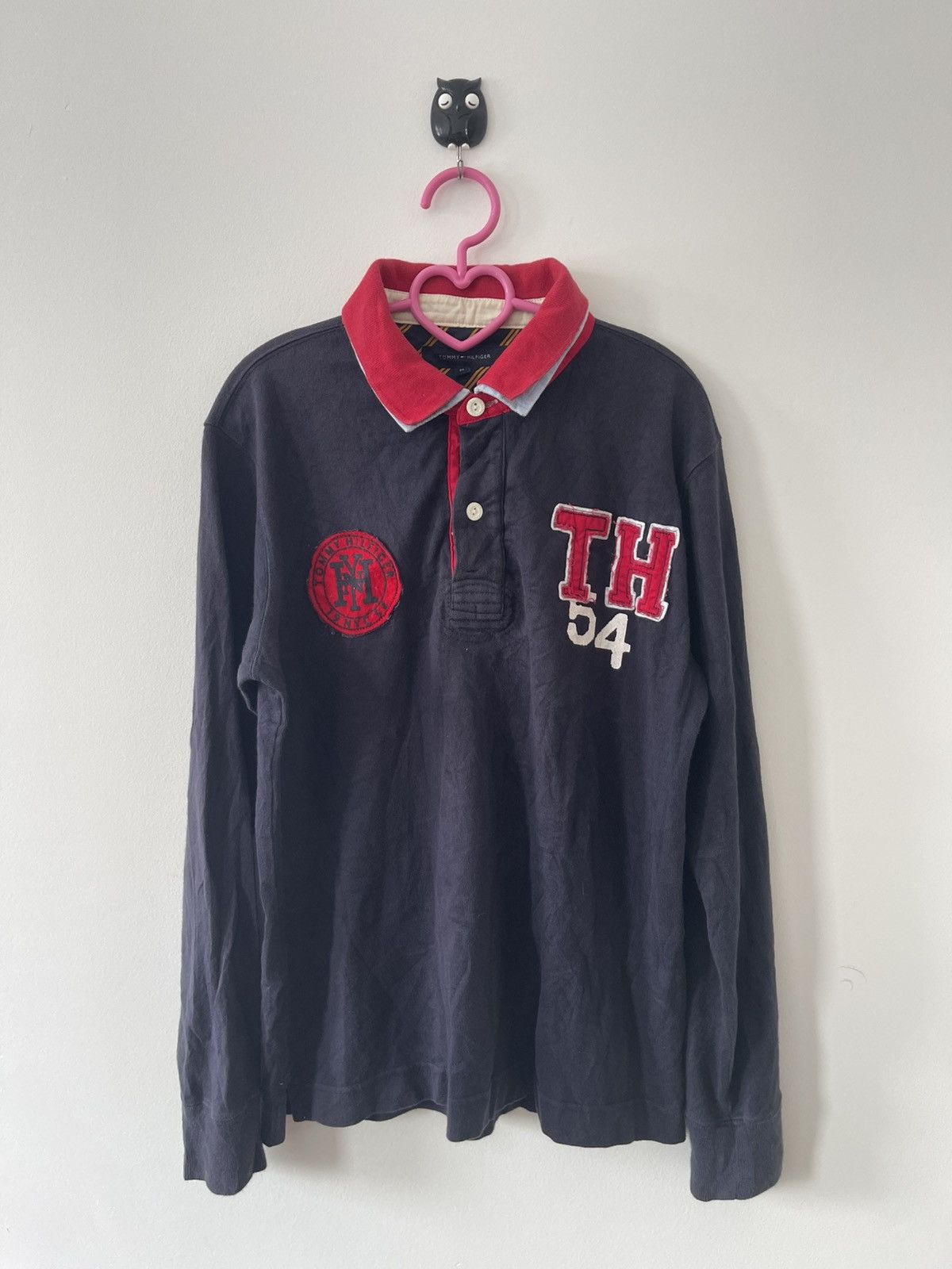 Tommy Hilfiger Rare Vintage TOMMY HILFIGER TH54 Spell Out Double Colar Polo Size US M / EU 48-50 / 2 - 5 Thumbnail