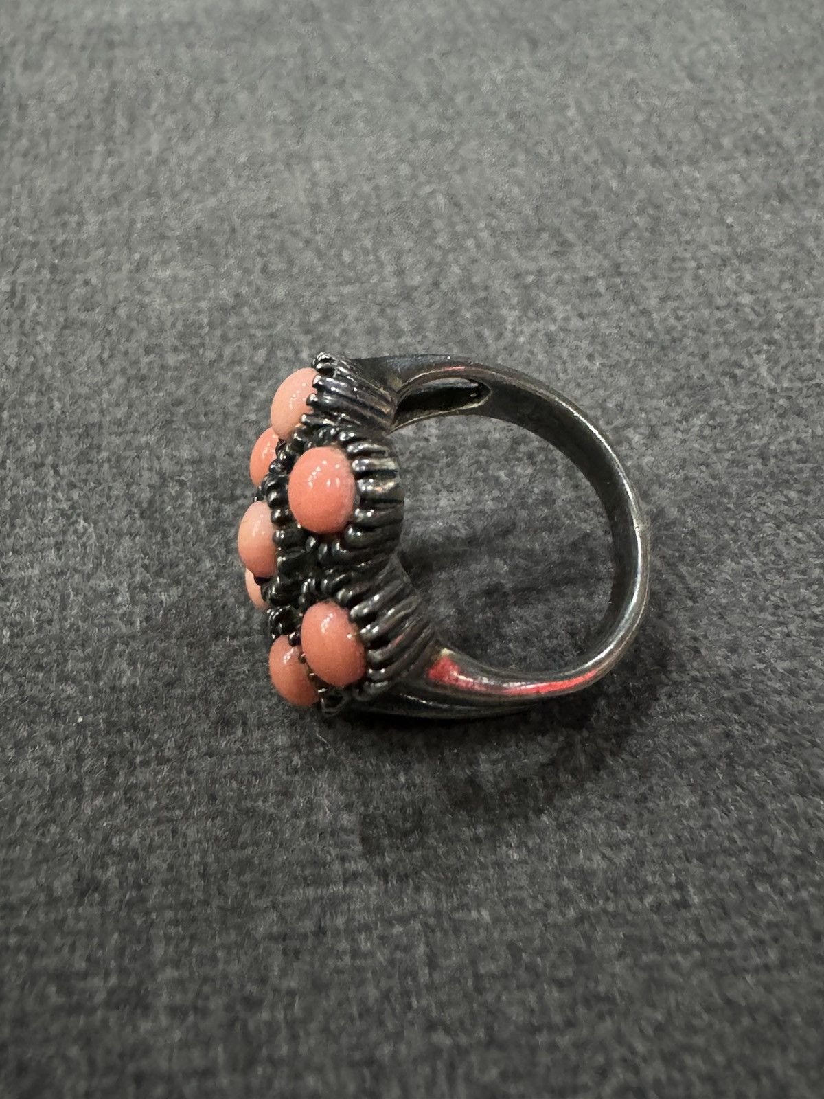Jewelry STERLING 925 PINK CORAL STONES RING SIZE 7 Size ONE SIZE - 3 Thumbnail