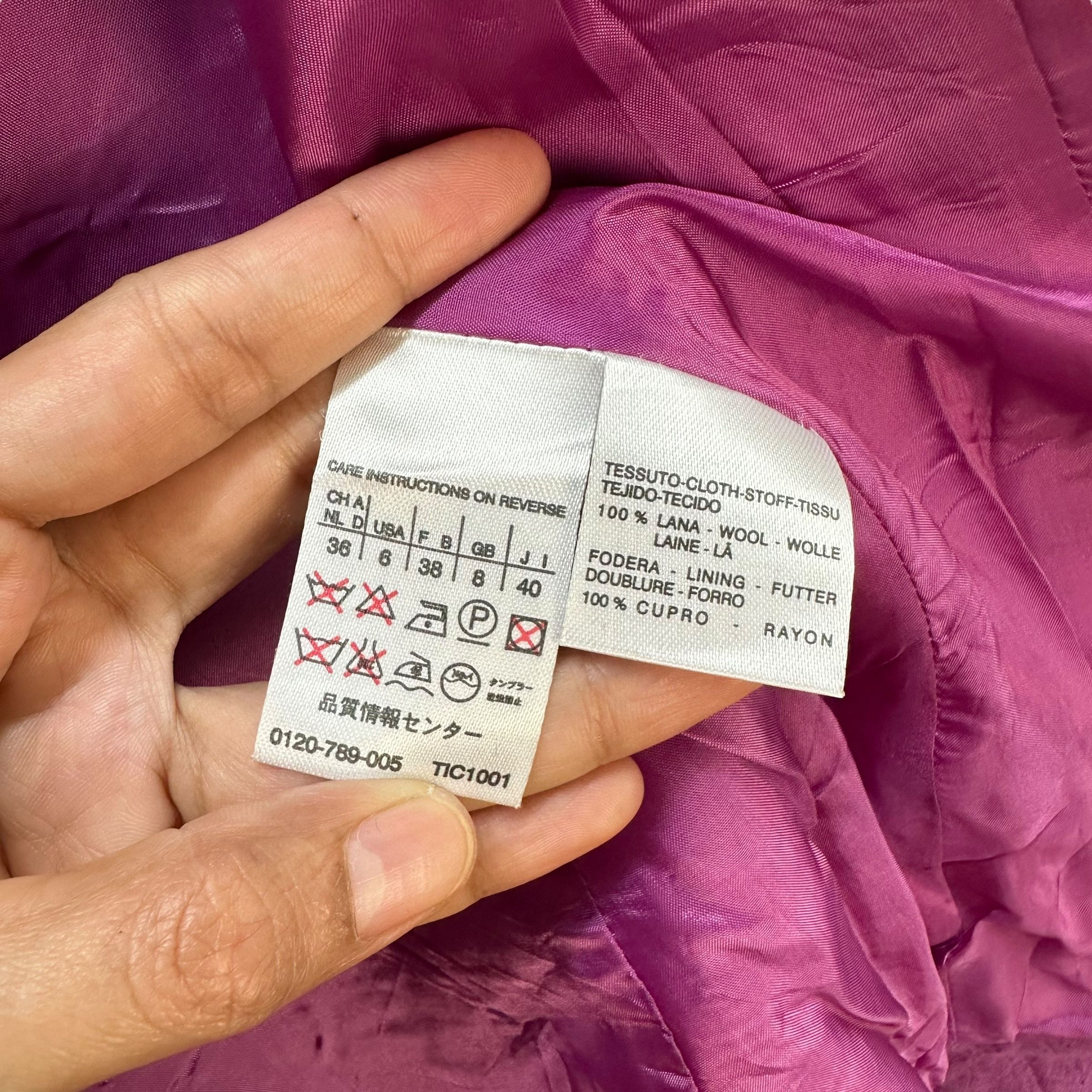 Max Mara Max Mara Purple Wool Double Collar Jacket #9132-60 Size M / US 6-8 / IT 42-44 - 8 Thumbnail