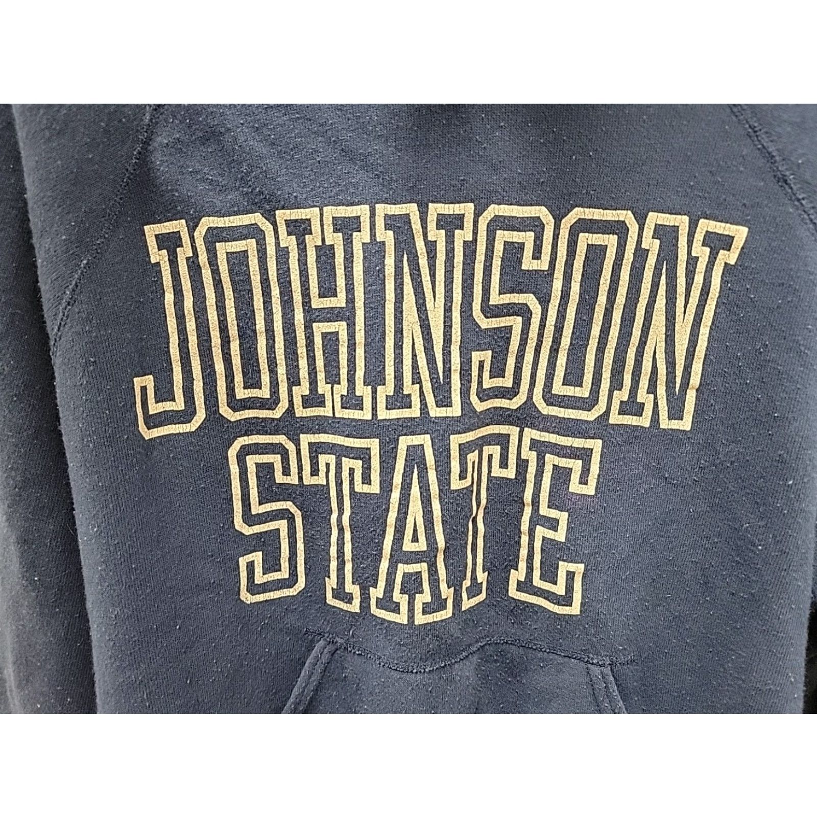 Champion VINTAGE Champion Hoodie Mens XL Blue 90s Lightweight Pullover Logo Cotton Acrylic Short Cracked Piling Shrunk Fall Winter Spring Size US XL / EU 56 / 4 - 3 Thumbnail