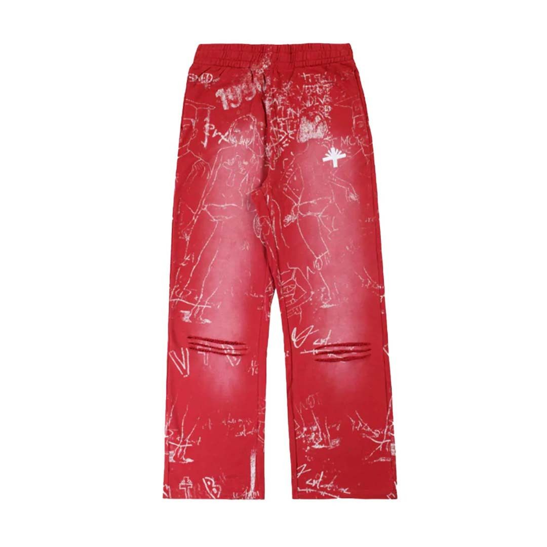 Silo Sketch Sweatpants Red