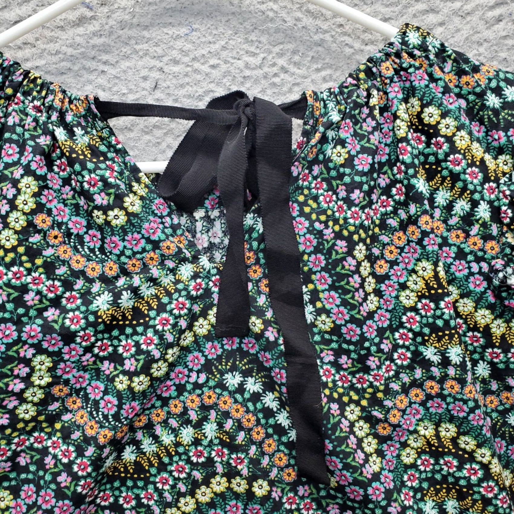 Loft LOFT Blouse Womens Petite Large Multicolor Floral Boho Ruffle Shoulder Tie Back Shirt Size PL Womens Size L / US 10 / IT 46 - 7 Thumbnail