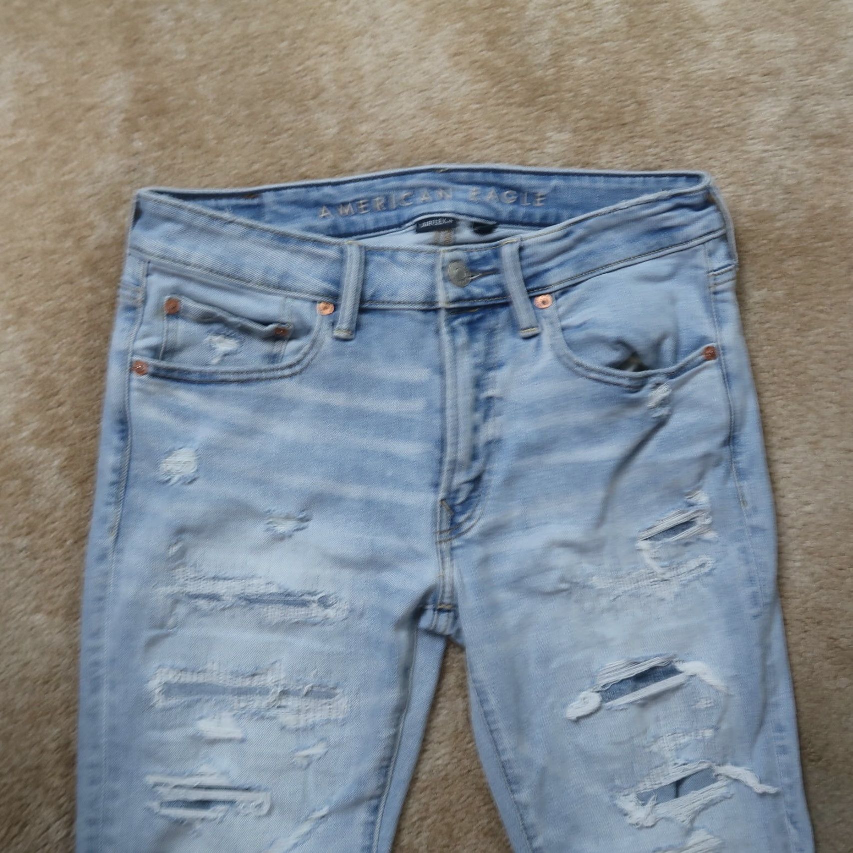 American Eagle Outfitters American Eagle Jeans Men's 31x30 Blue Denim Airflex Slim Straight Size US 31 - 4 Thumbnail