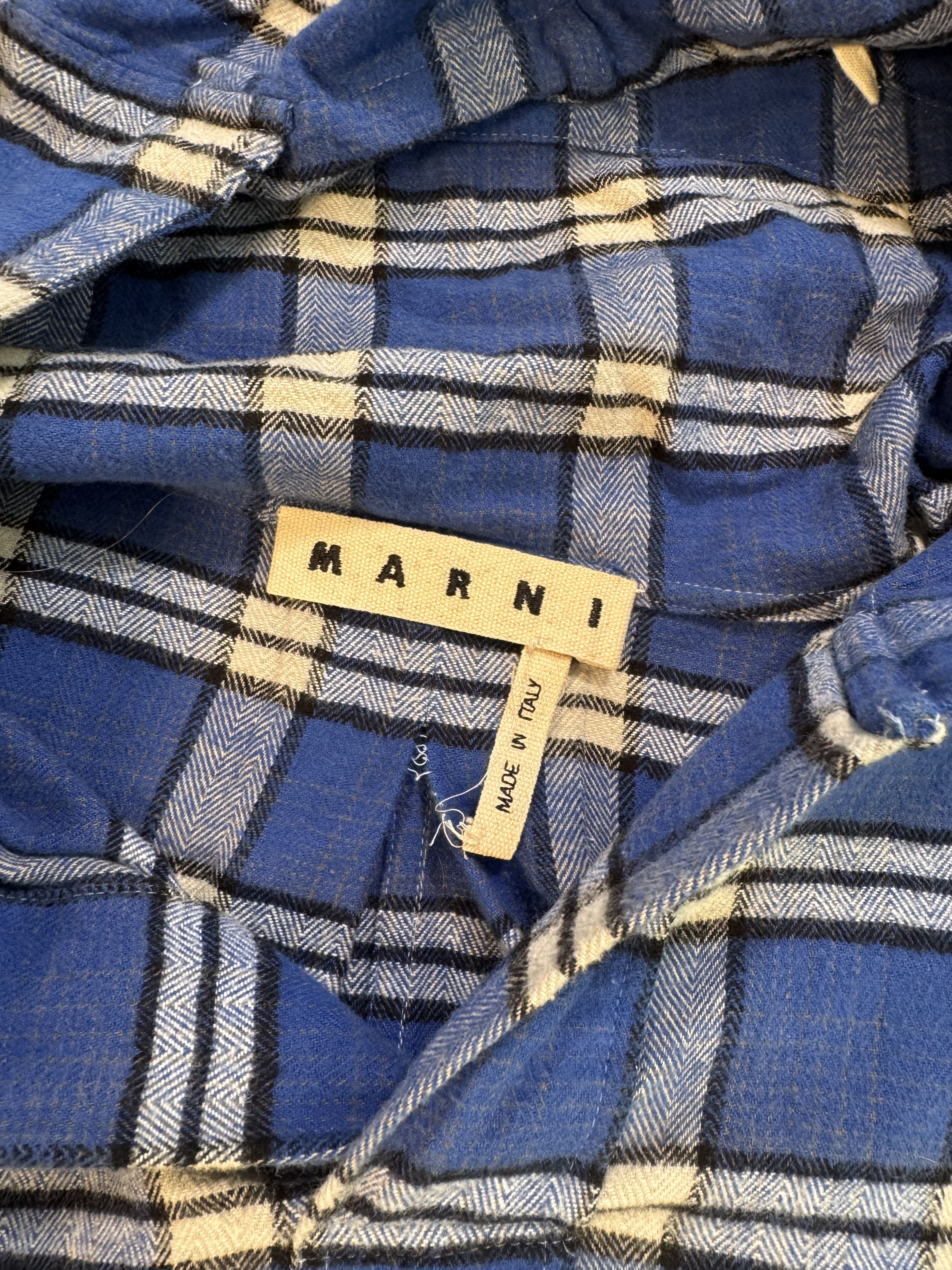 Marni Oversized Pullover Cotton Flannel Shirt with Hood Size US XL / EU 56 / 4 - 6 Thumbnail