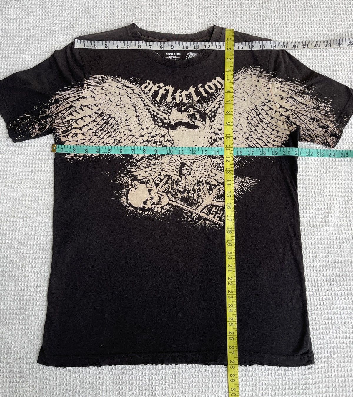 Affliction × Haunted Mound THRASHED🔥AFFLICTION🔥Distressed Sun Faded Black Tshirt Size US M / EU 48-50 / 2 - 11 Thumbnail