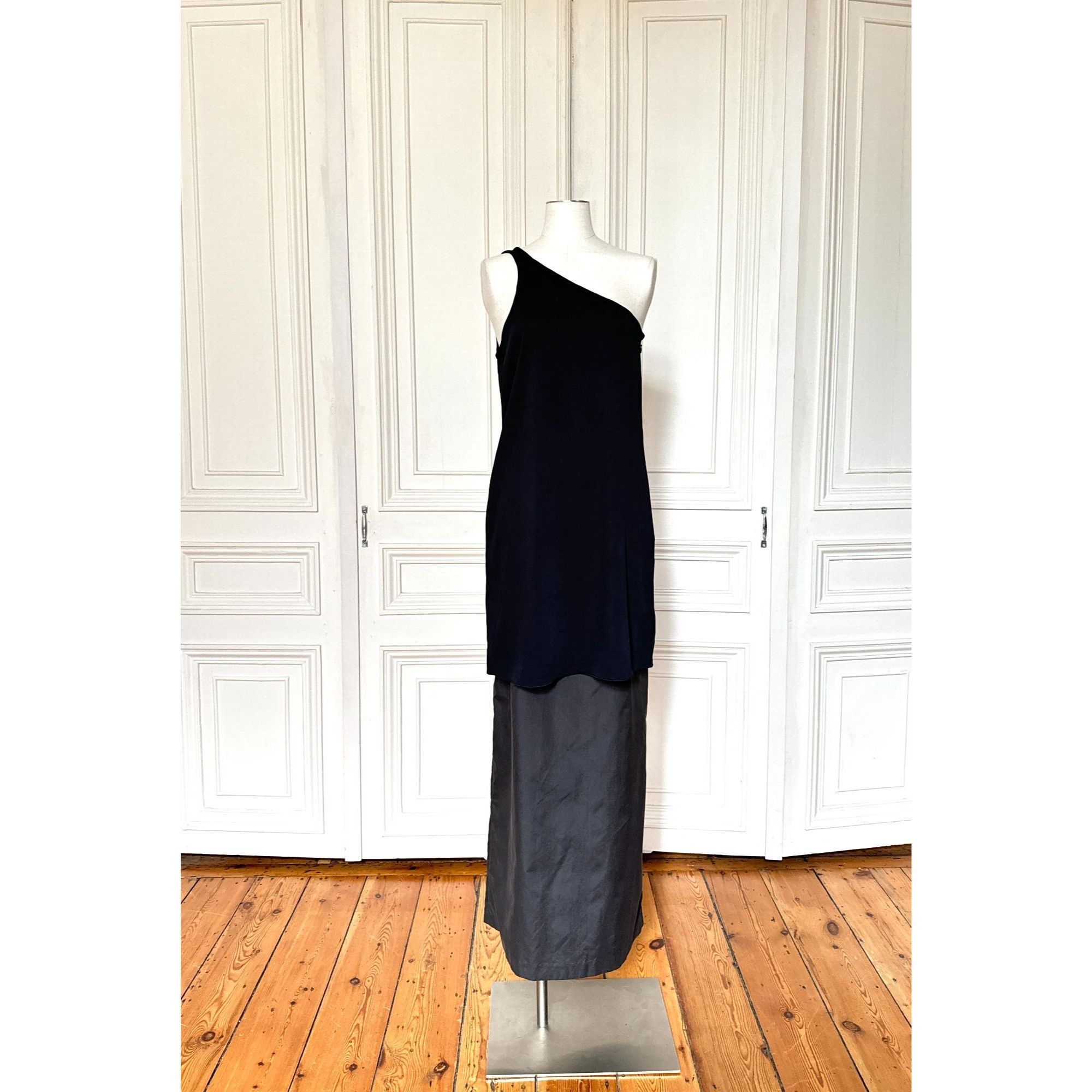 Celine Black One-Shoulder Viscose Dress Size M / US 6-8 / IT 42-44 - 1 Thumbnail