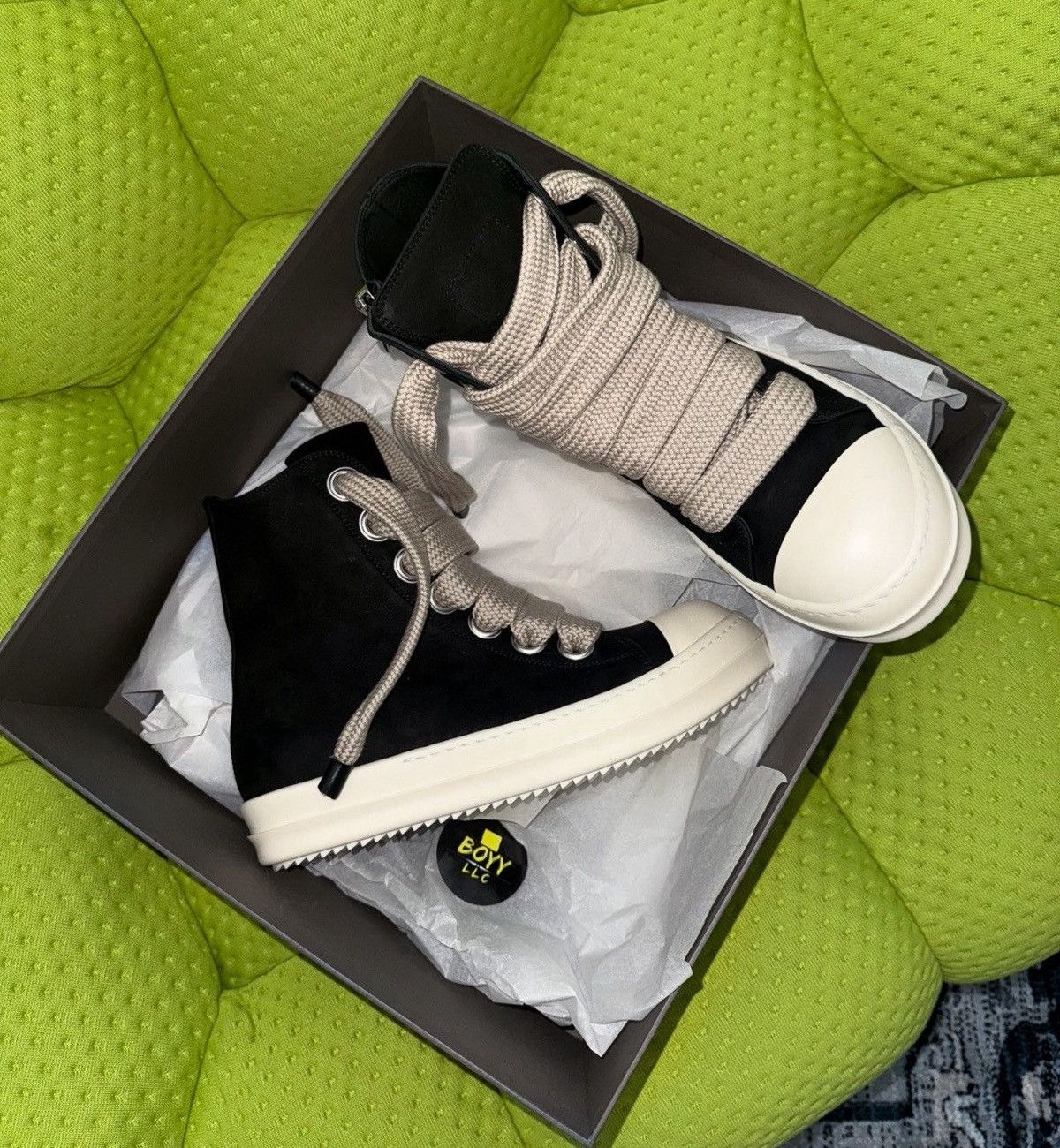 Rick Owens Rick Owen’s jumbo grained leather jumbo lace sneakers Size US 10 / EU 43 - 2 Thumbnail