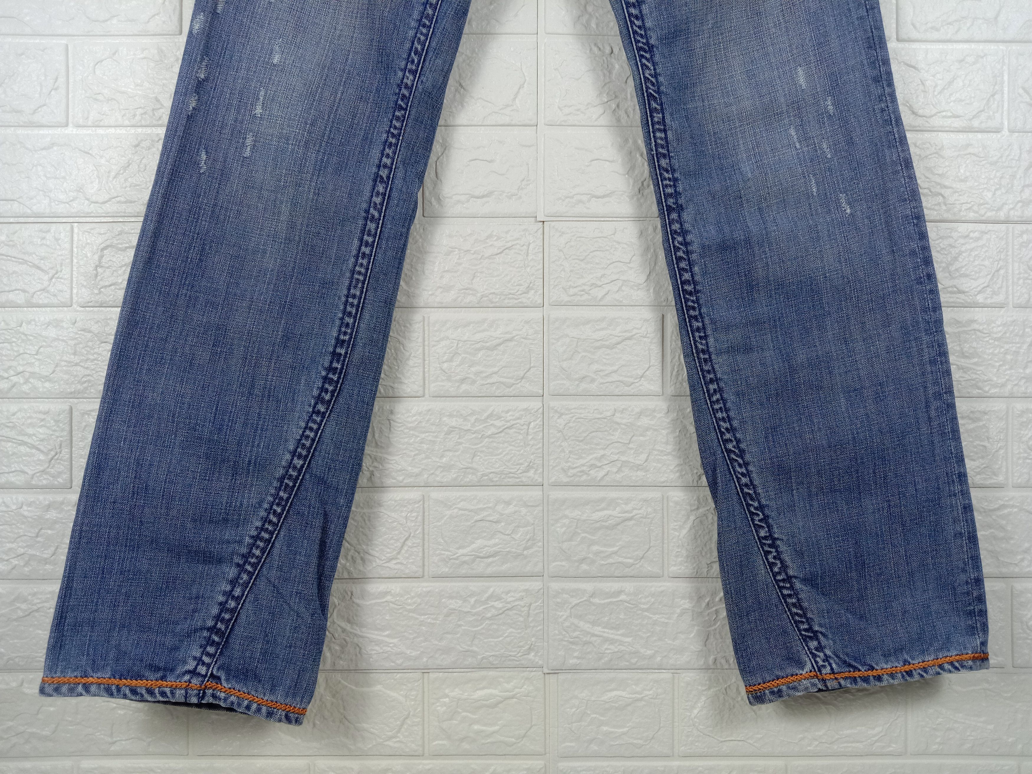Japanese Brand Vintage Blue Moon Blue Rainbow Knitted Pocket Jeans Size 27" / US 4 / IT 40 - 8 Thumbnail