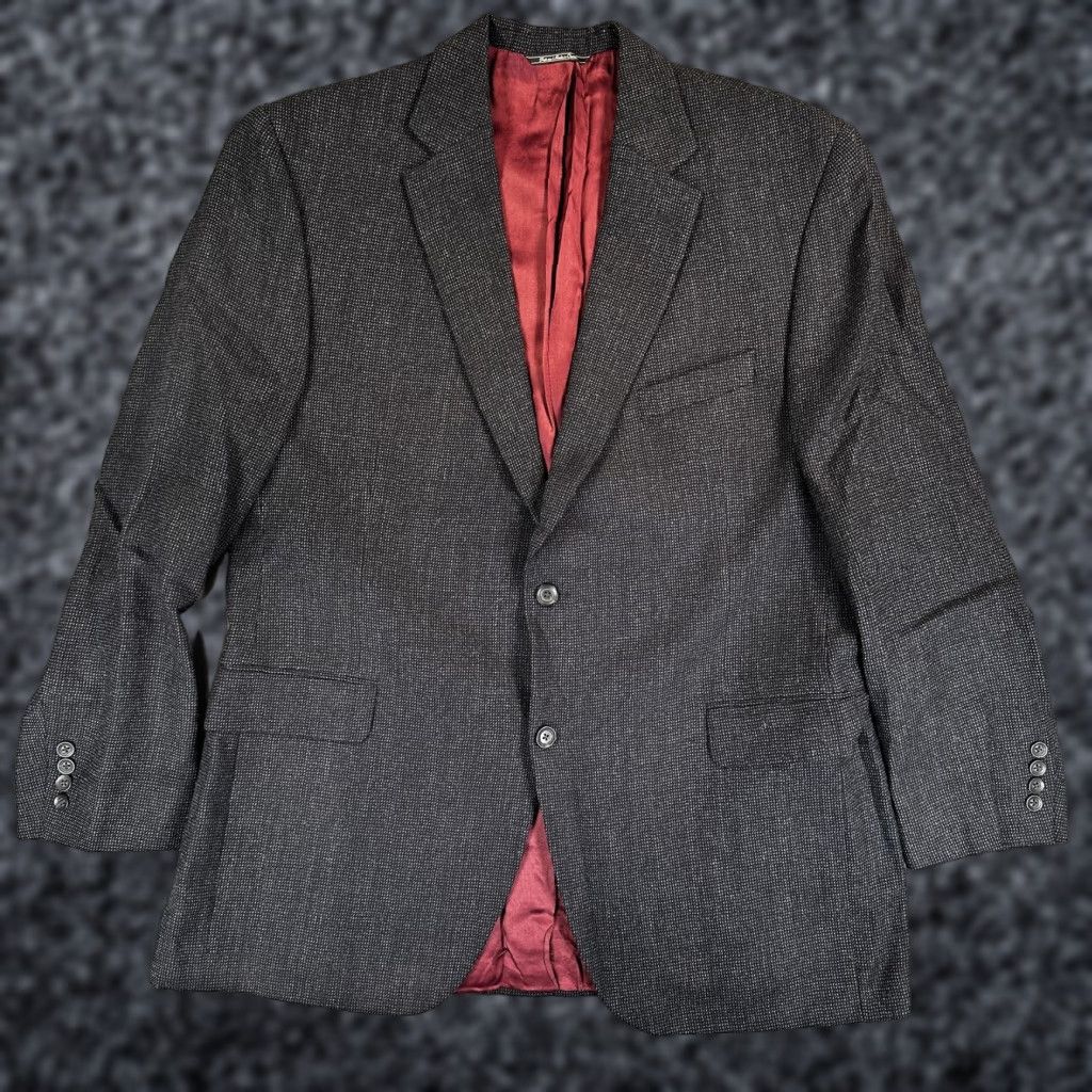 Jack Victor Jack Victor Sport Coat Mens 46 Long Gray Wool Check Two Button Notch Lapel Canada Size US S / EU 44-46 / 1 - 1 Thumbnail