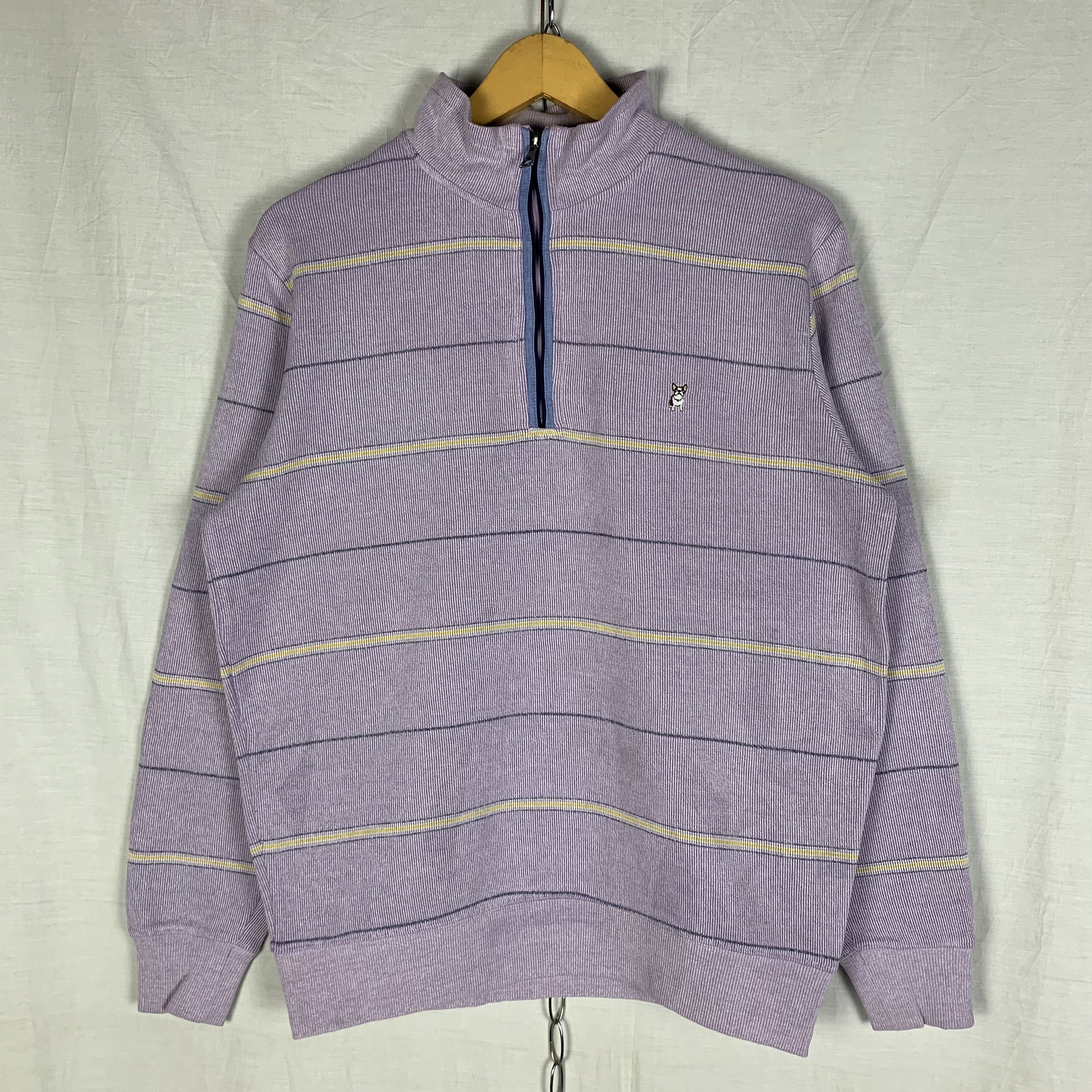 Vintage Vintage Macbeth Halfzip Stripped Sweatshirt Sweater Size US M / EU 48-50 / 2 - 1 Thumbnail