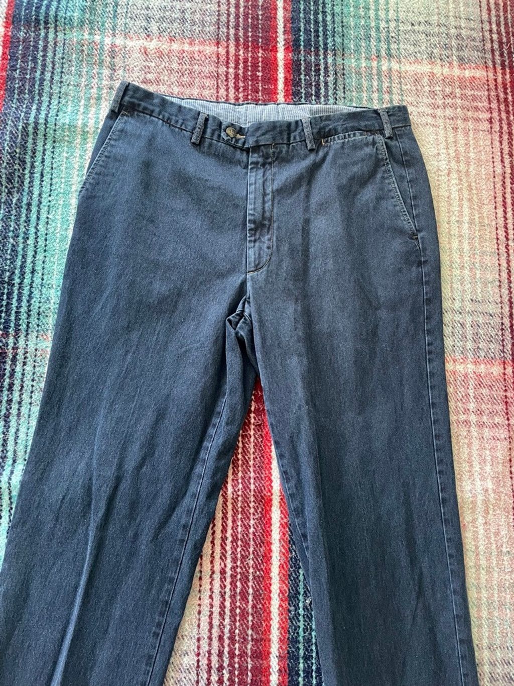 Vintage Indigo Dyed Straight Fit Chinos 34x28.5 Size US 34 / EU 50 - 2 Thumbnail