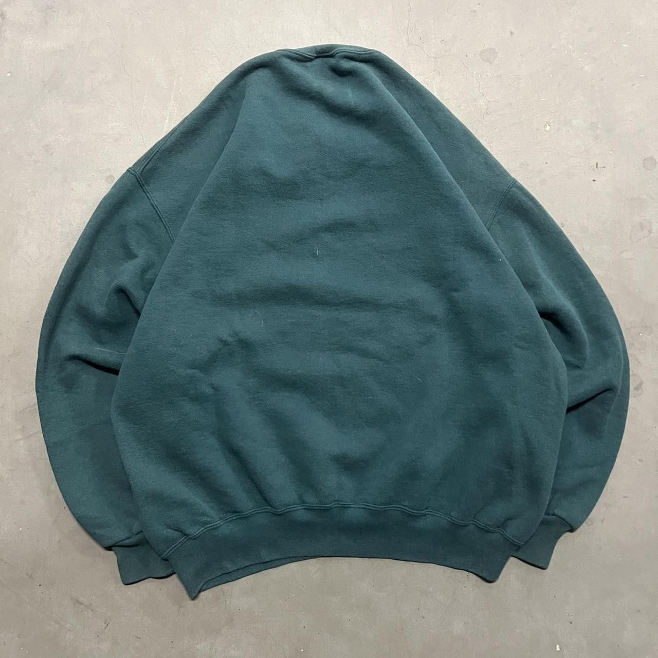 Vintage Vintage Y2K Blank Green MadeInUSA 90s Sweatshirt! Size US XL / EU 56 / 4 - 3 Thumbnail