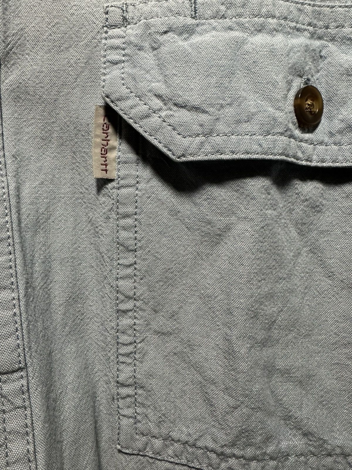 Carhartt Vintage Carhartt Blue Button Up Shirt Size US XL / EU 56 / 4 - 2 Thumbnail