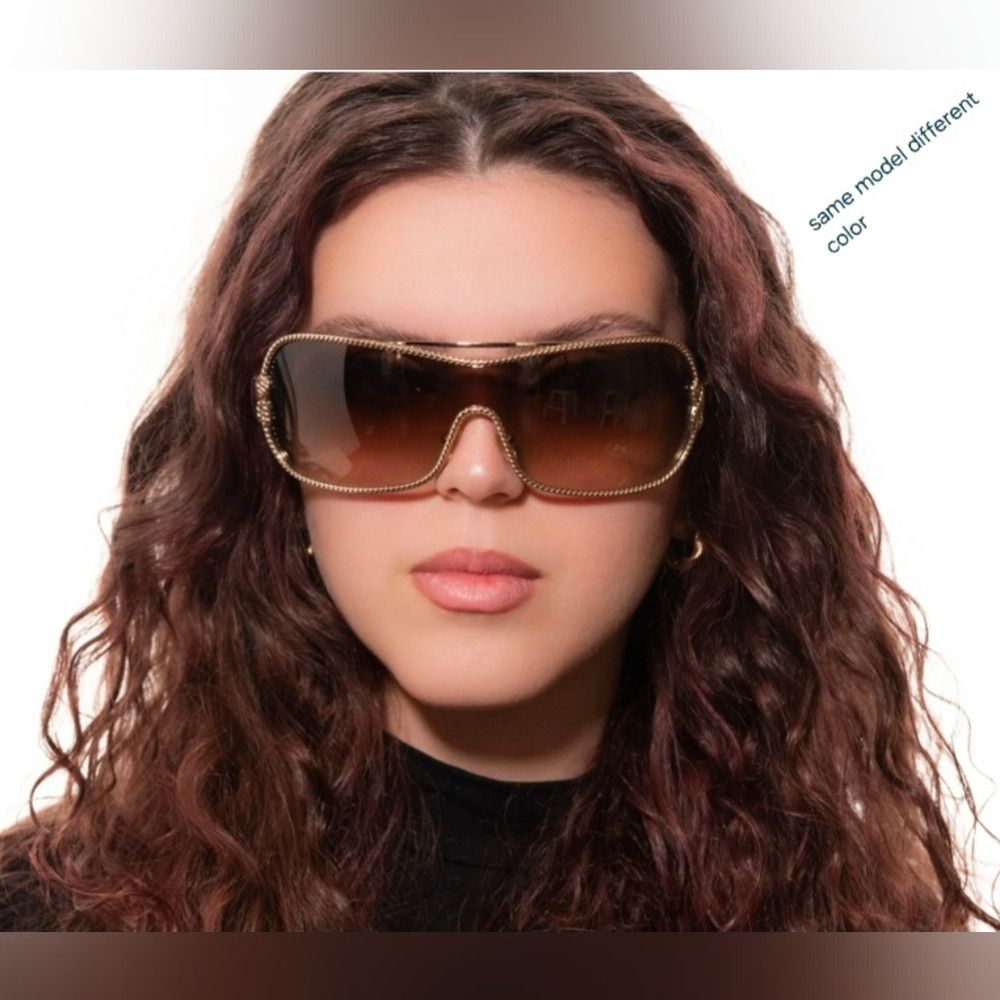 Prada PRADA Women's Rimless shield sunglasses black silver SPR 62H Size ONE SIZE - 7 Thumbnail