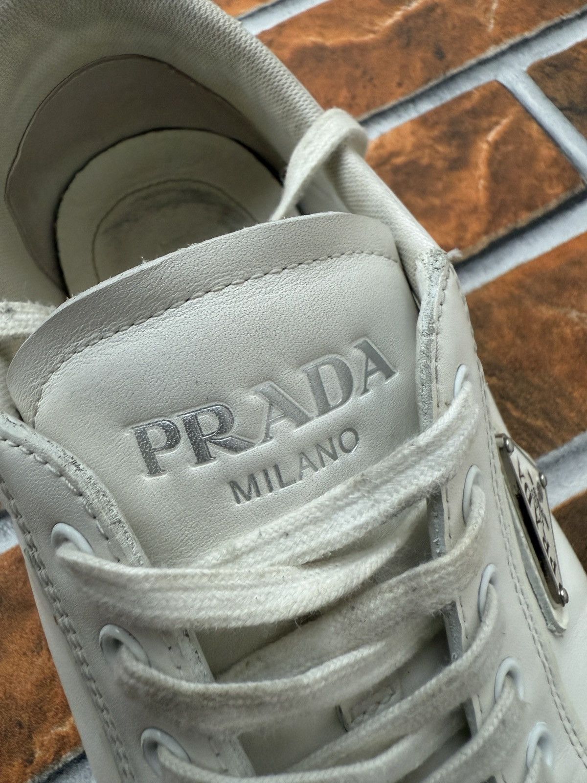 Prada ⚪️❕ downtown luxury trainers Size US 10 / EU 43 - 11 Thumbnail