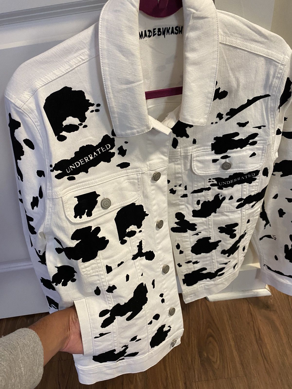 Other WHITE DENIM COW PRINT JACKET Size US M / EU 48-50 / 2 - 2 Thumbnail