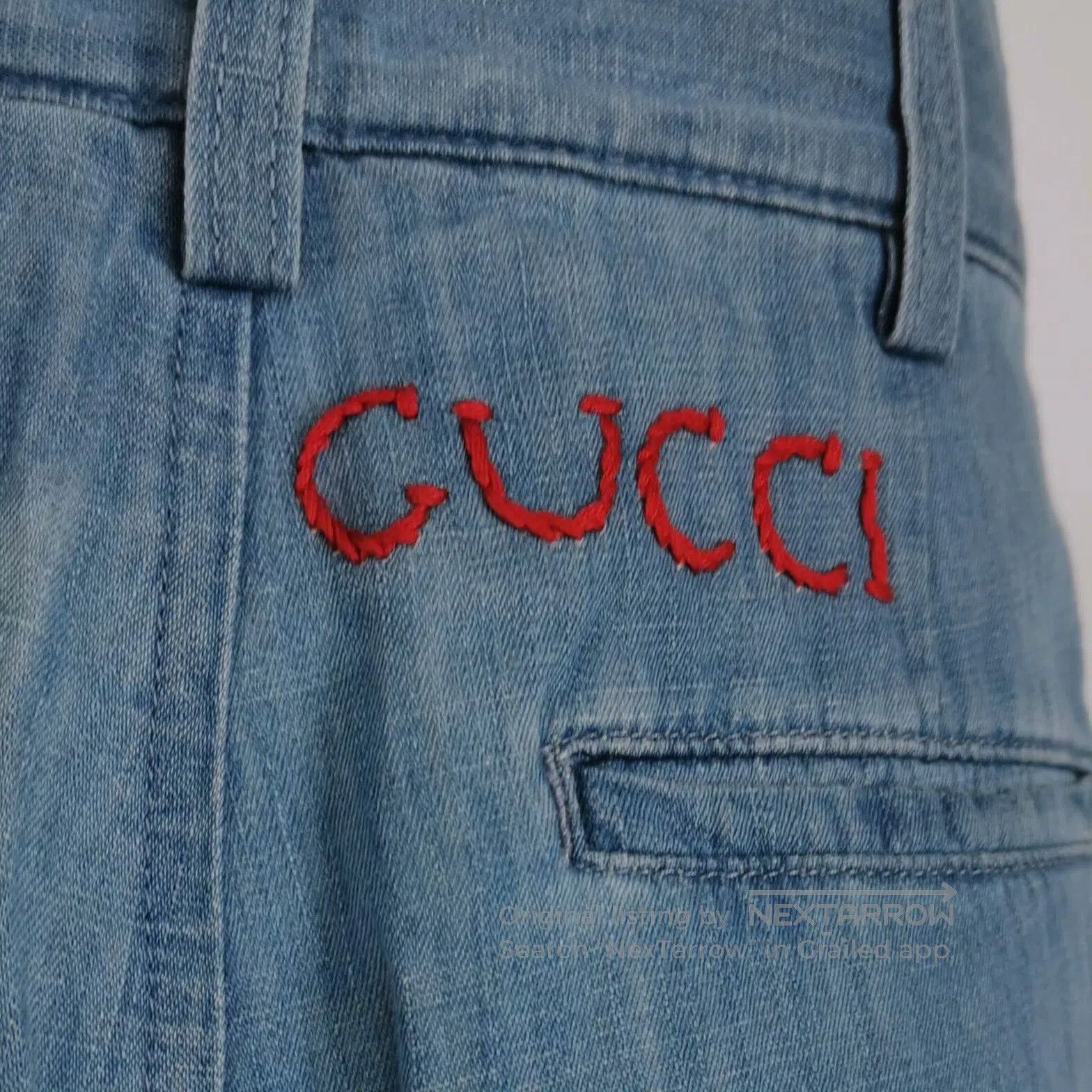 Gucci Gucci Cotton Logo Button Denim Pants. Size 26" / US 2 / IT 38 - 3 Thumbnail