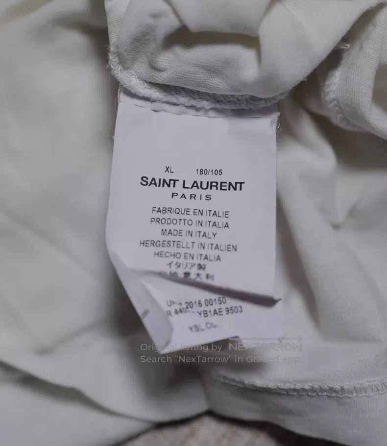 Saint Laurent Paris Saint Laurent Paris Ivory hand-drawn distressed floral pri Size US XL / EU 56 / 4 - 4 Thumbnail