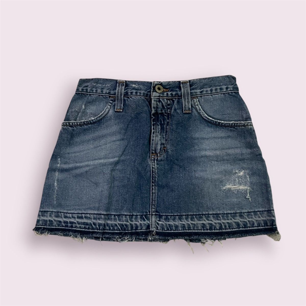 Dolce & Gabbana Dolce & Gabbana Distressed Denim Mini Skirt. Size 26" / US 2 / IT 38 - 1 Thumbnail
