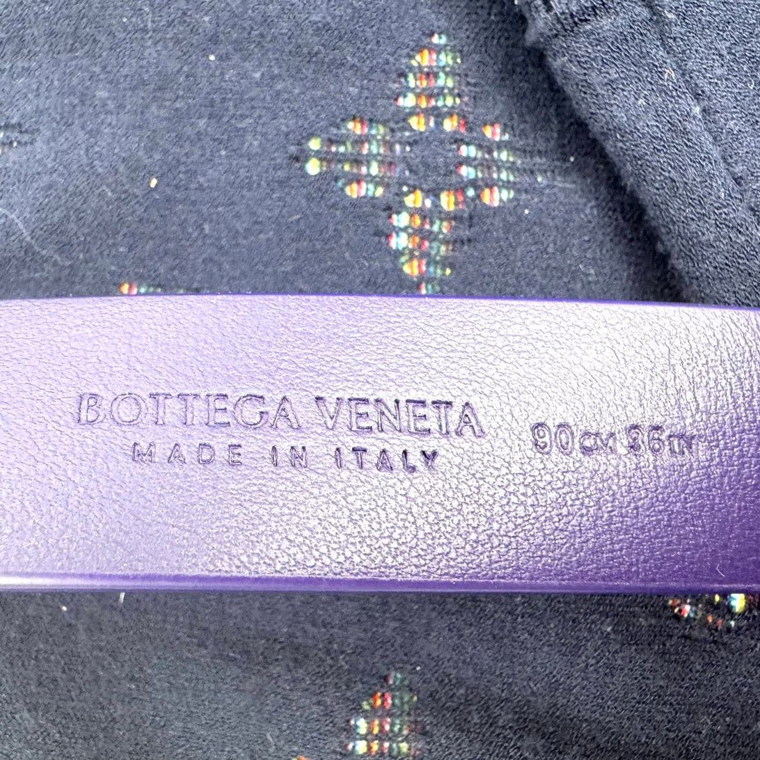Unisex Bottega Veneta NWT Purple Leather Belt 90cm / 36 in