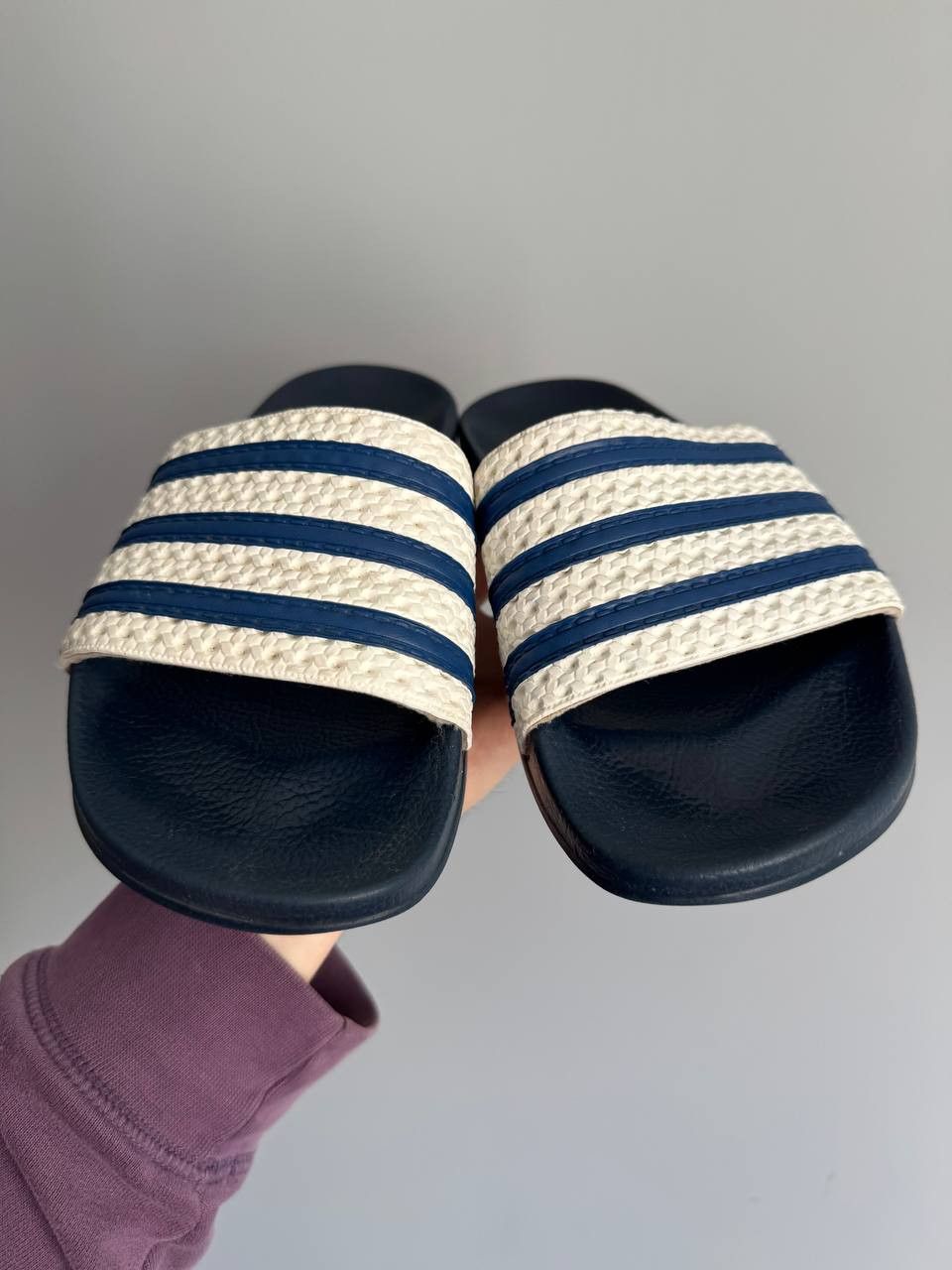Adidas Vintage Adidas Adilette Flip Flops Sandals Retro Blue Size US 7.5 / EU 40-41 - 7 Thumbnail